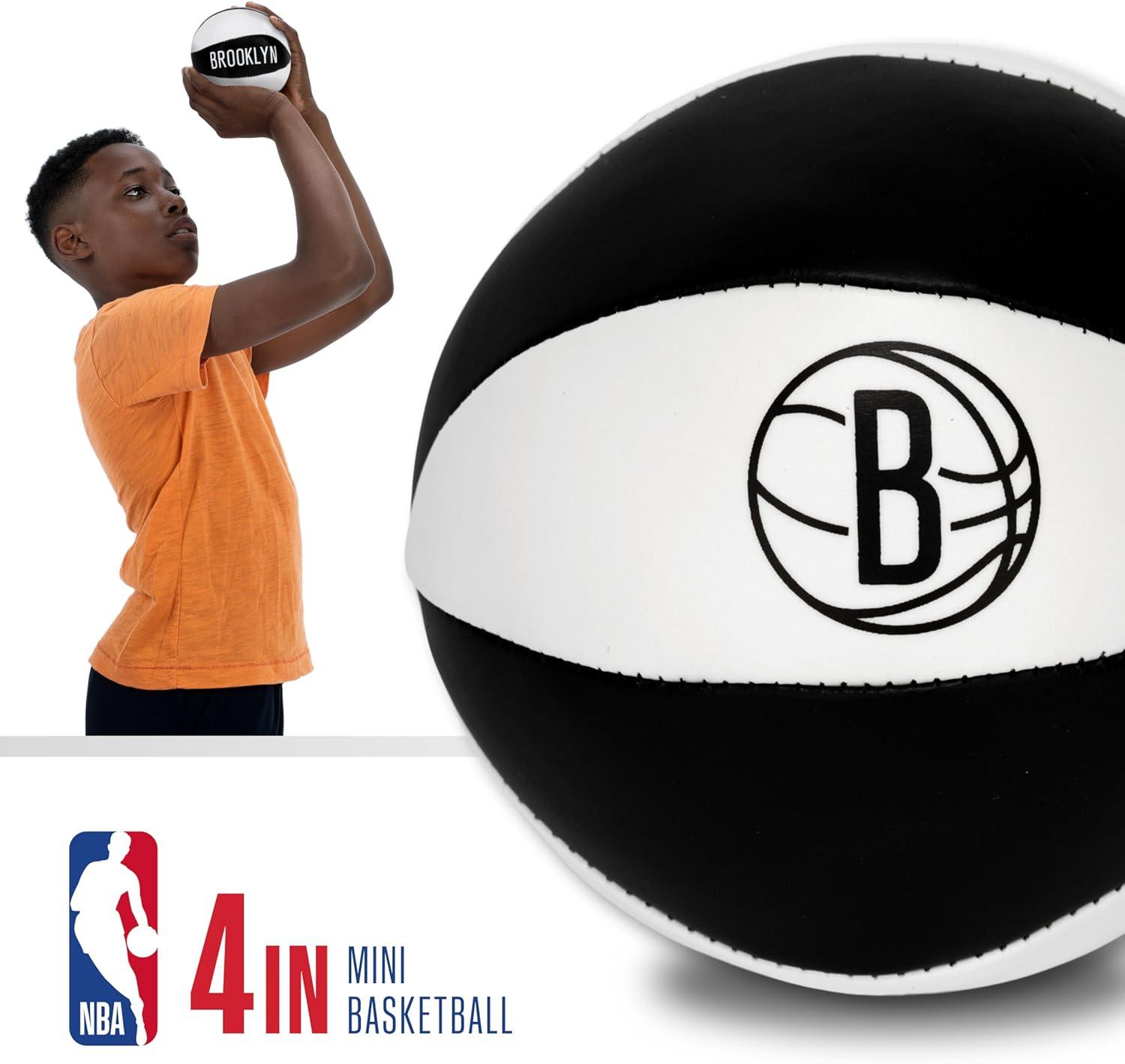 imageFranklin Sports NBA Toy Basketballs 2 Pack of Kids Soft Mini Basketballs for Over The Door Indoor Hoops NBA Fan ShopBrooklyn Nets