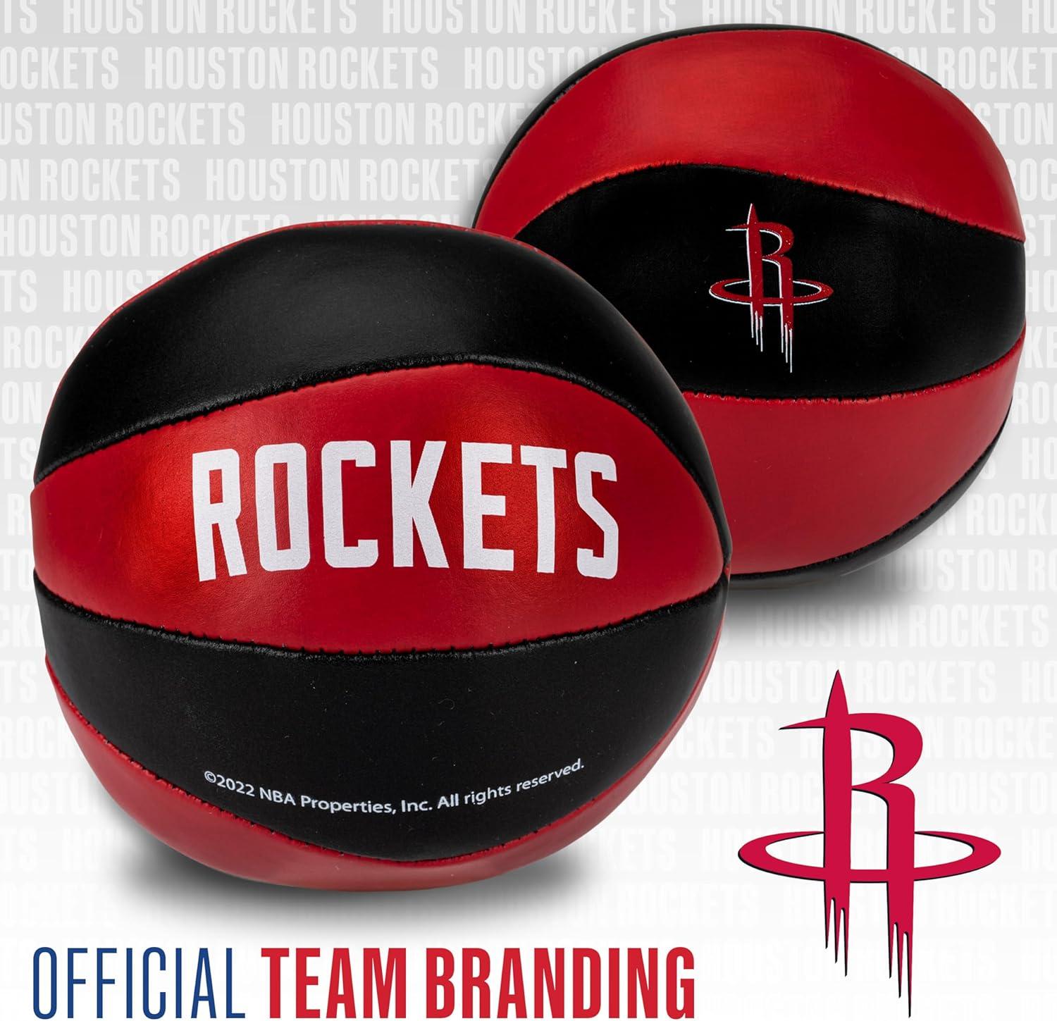 imageFranklin Sports NBA Toy Basketballs 2 Pack of Kids Soft Mini Basketballs for Over The Door Indoor Hoops NBA Fan ShopHouston Rockets