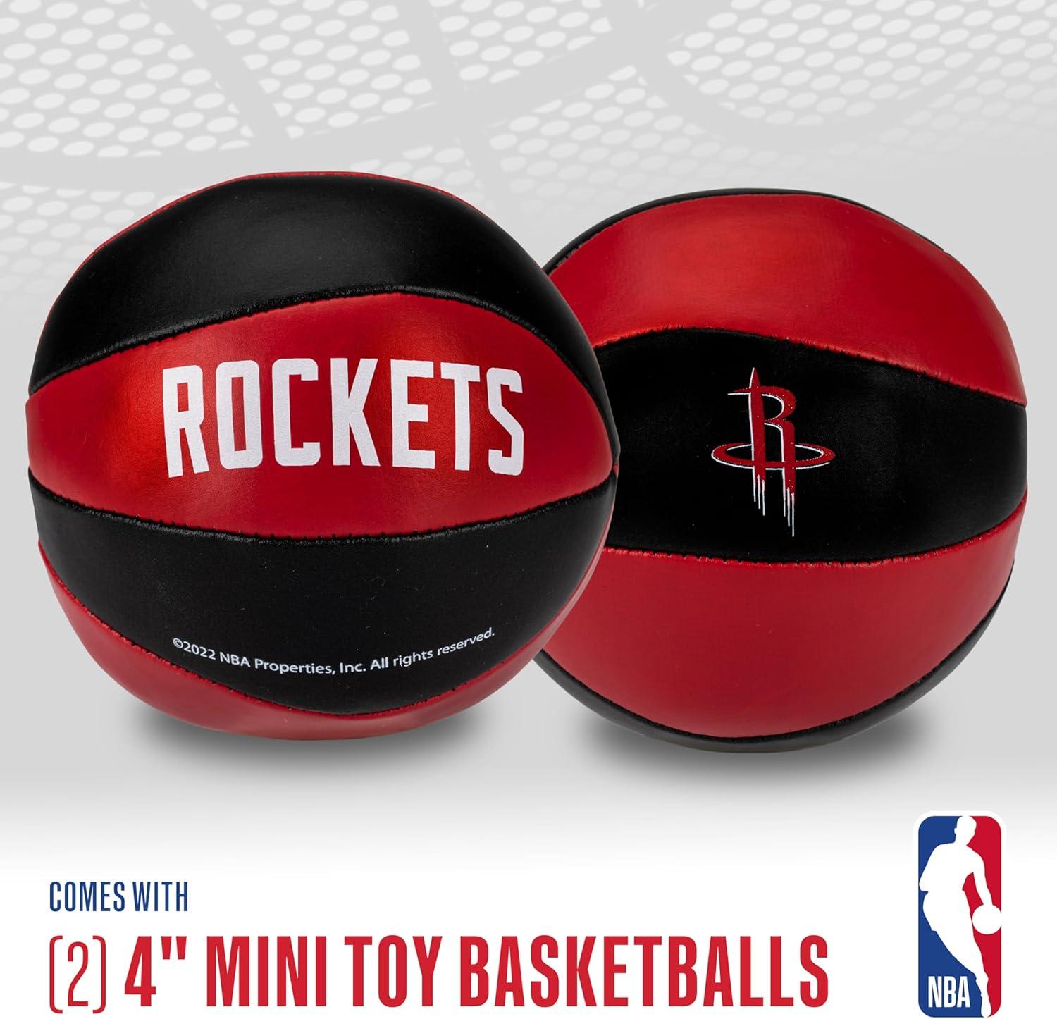 imageFranklin Sports NBA Toy Basketballs 2 Pack of Kids Soft Mini Basketballs for Over The Door Indoor Hoops NBA Fan ShopHouston Rockets