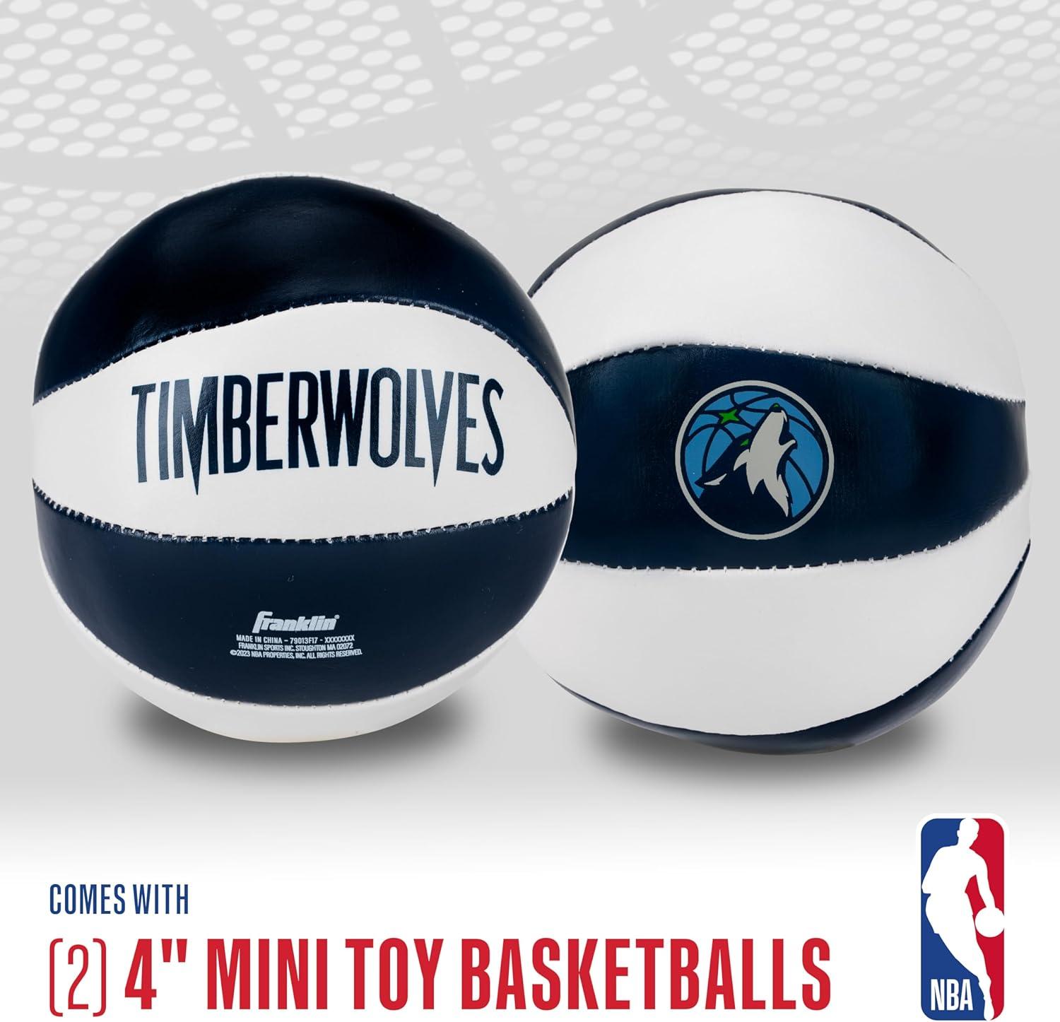 imageFranklin Sports NBA Toy Basketballs 2 Pack of Kids Soft Mini Basketballs for Over The Door Indoor Hoops NBA Fan ShopMinnesota Timberwolves