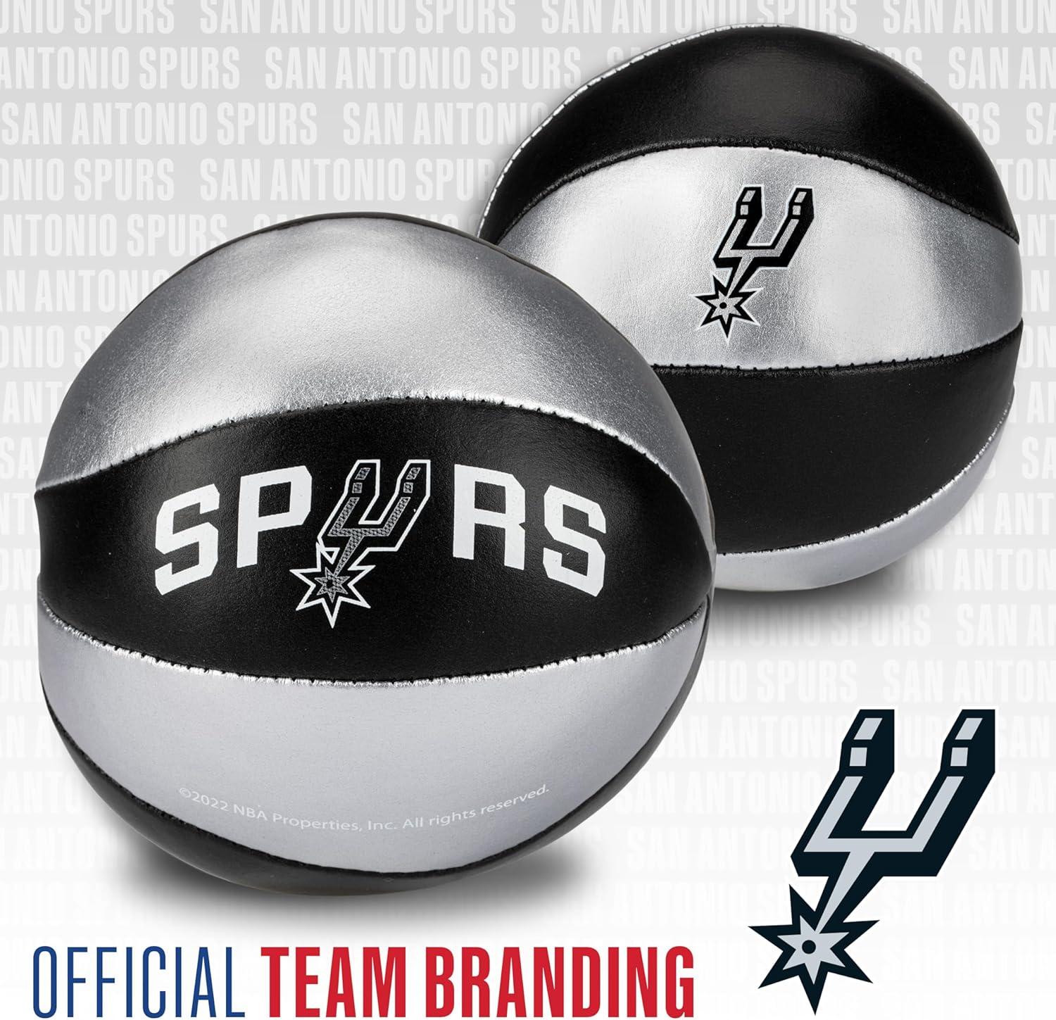 imageFranklin Sports NBA Toy Basketballs 2 Pack of Kids Soft Mini Basketballs for Over The Door Indoor Hoops NBA Fan ShopSan Antonio Spurs
