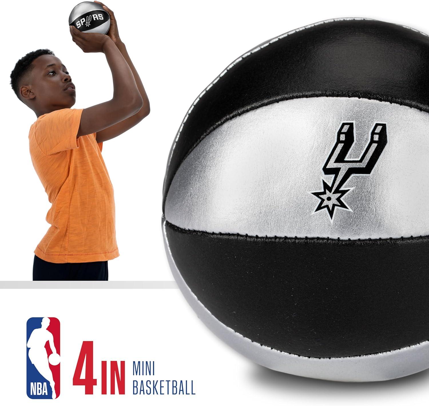 imageFranklin Sports NBA Toy Basketballs 2 Pack of Kids Soft Mini Basketballs for Over The Door Indoor Hoops NBA Fan ShopSan Antonio Spurs