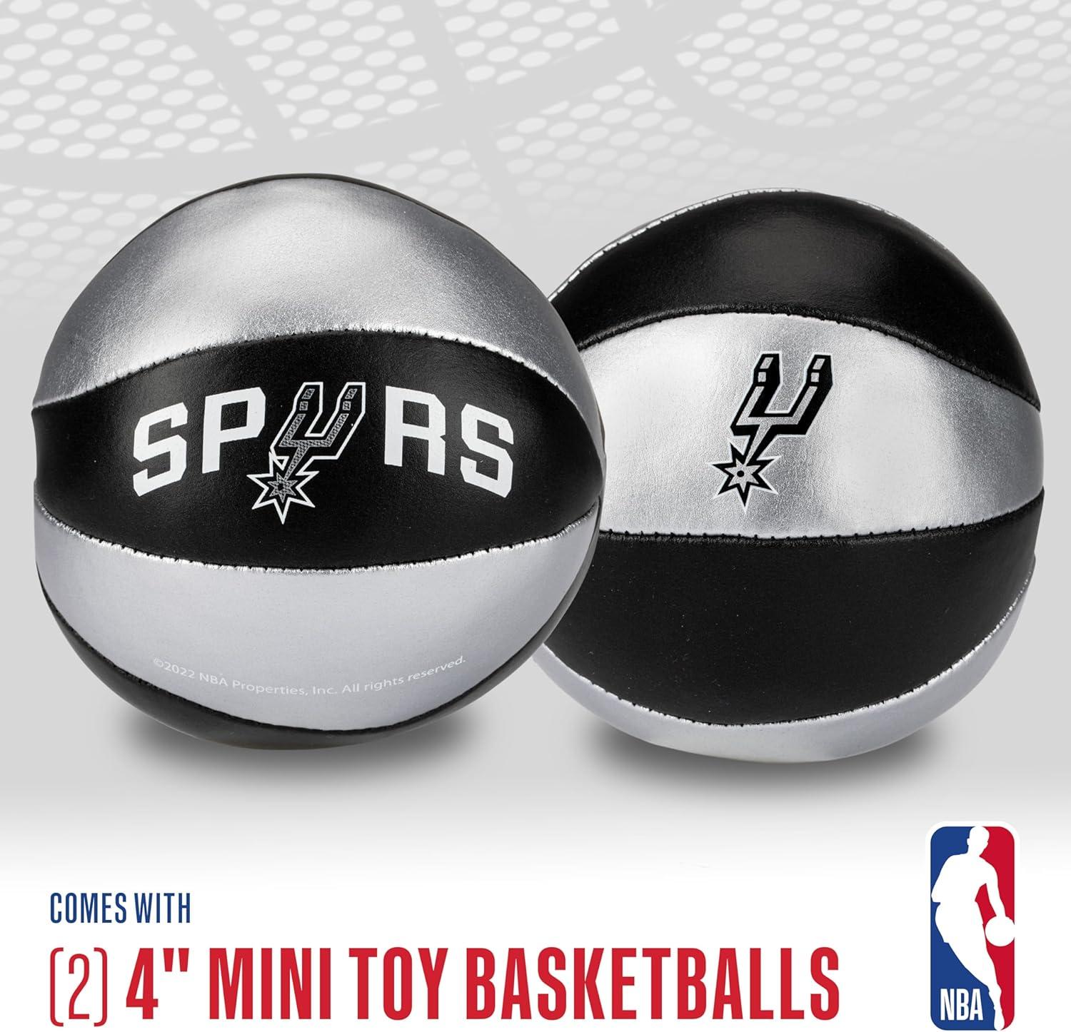 imageFranklin Sports NBA Toy Basketballs 2 Pack of Kids Soft Mini Basketballs for Over The Door Indoor Hoops NBA Fan ShopSan Antonio Spurs