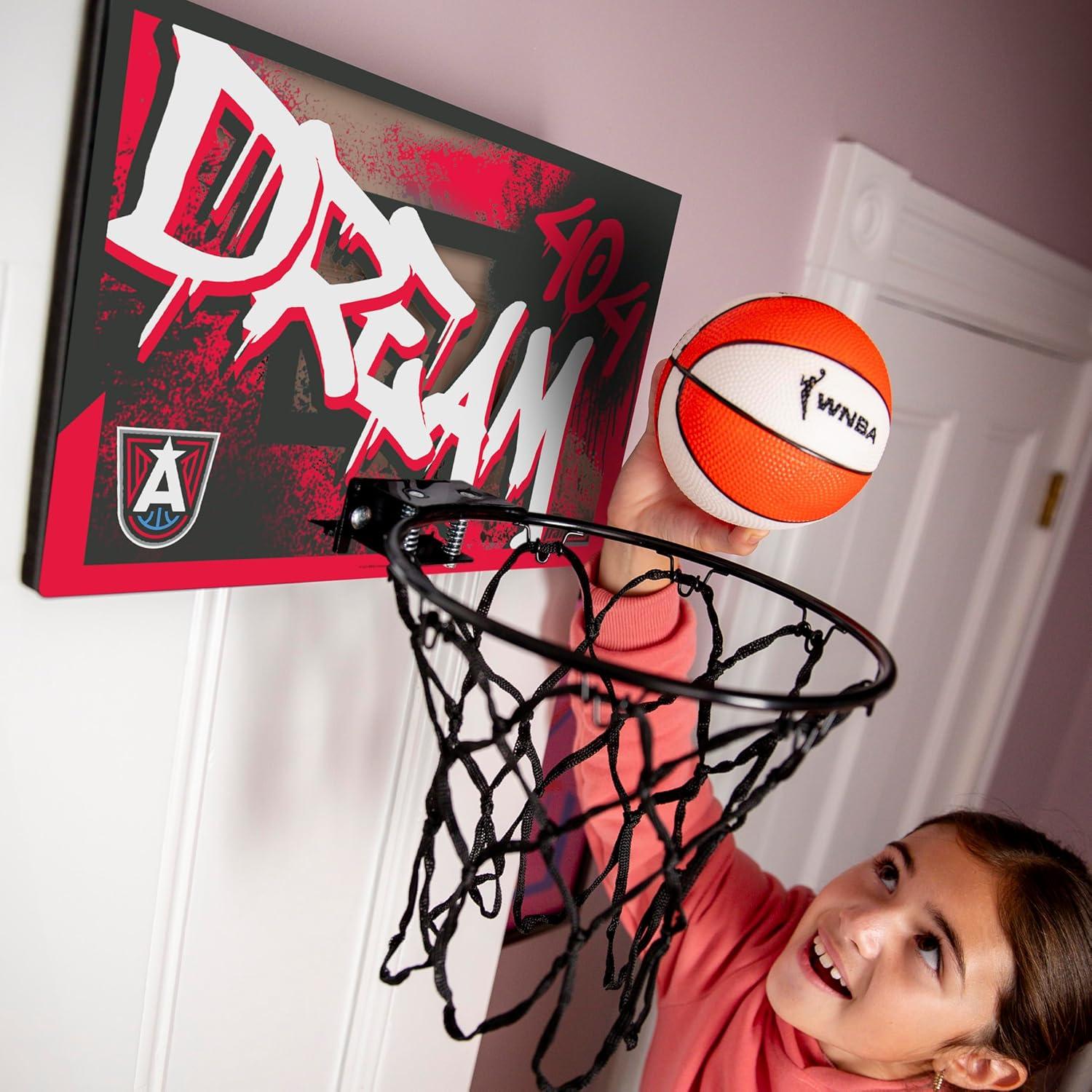 imageFranklin Sports WNBA Team Over The Door Basketball Hoops Kids Indoor Mini Basketball Hoop Ball Set WNBA Fan Mini HoopsAtlanta Dream