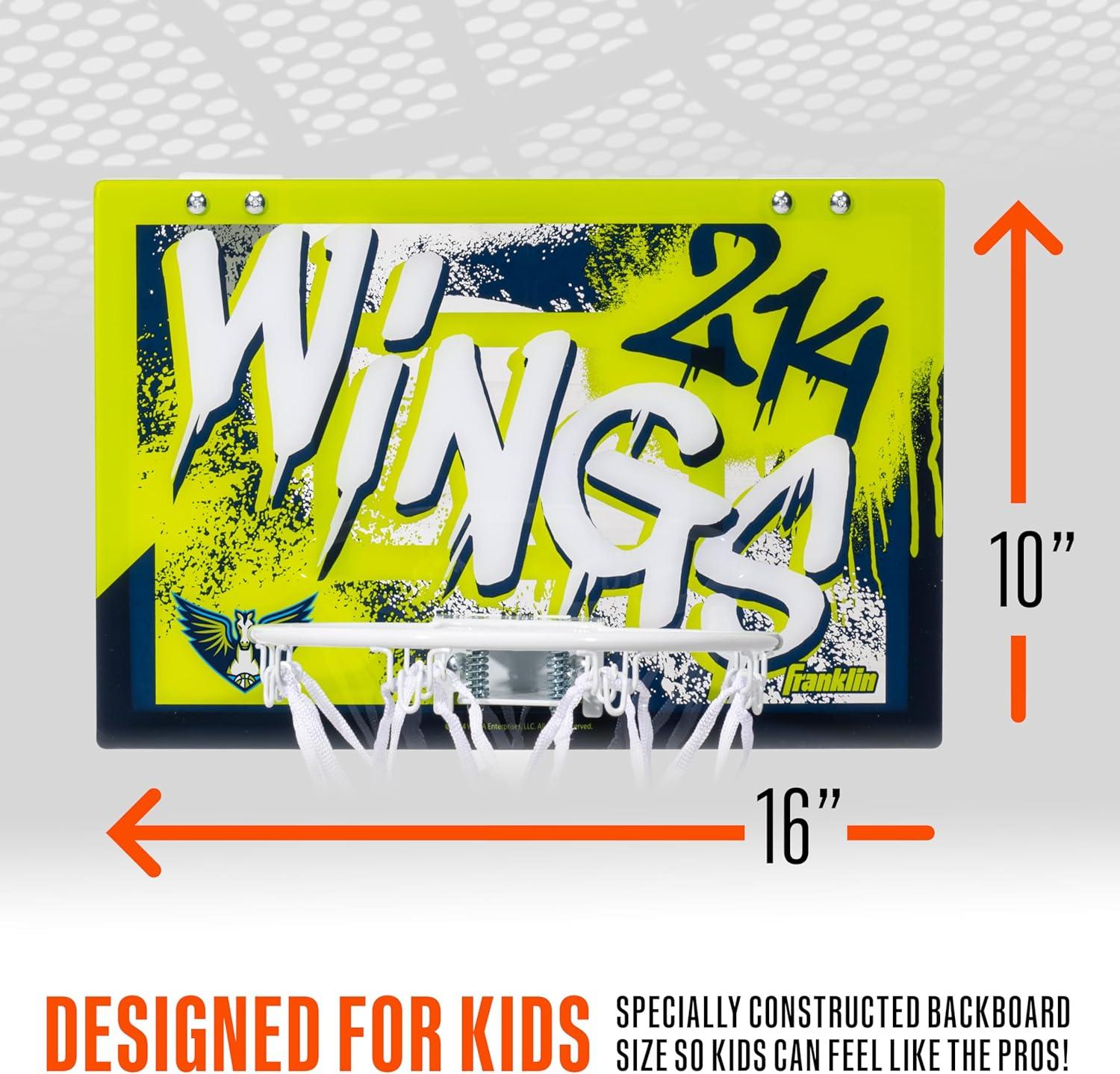 imageFranklin Sports WNBA Team Over The Door Basketball Hoops Kids Indoor Mini Basketball Hoop Ball Set WNBA Fan Mini HoopsDallas Wings