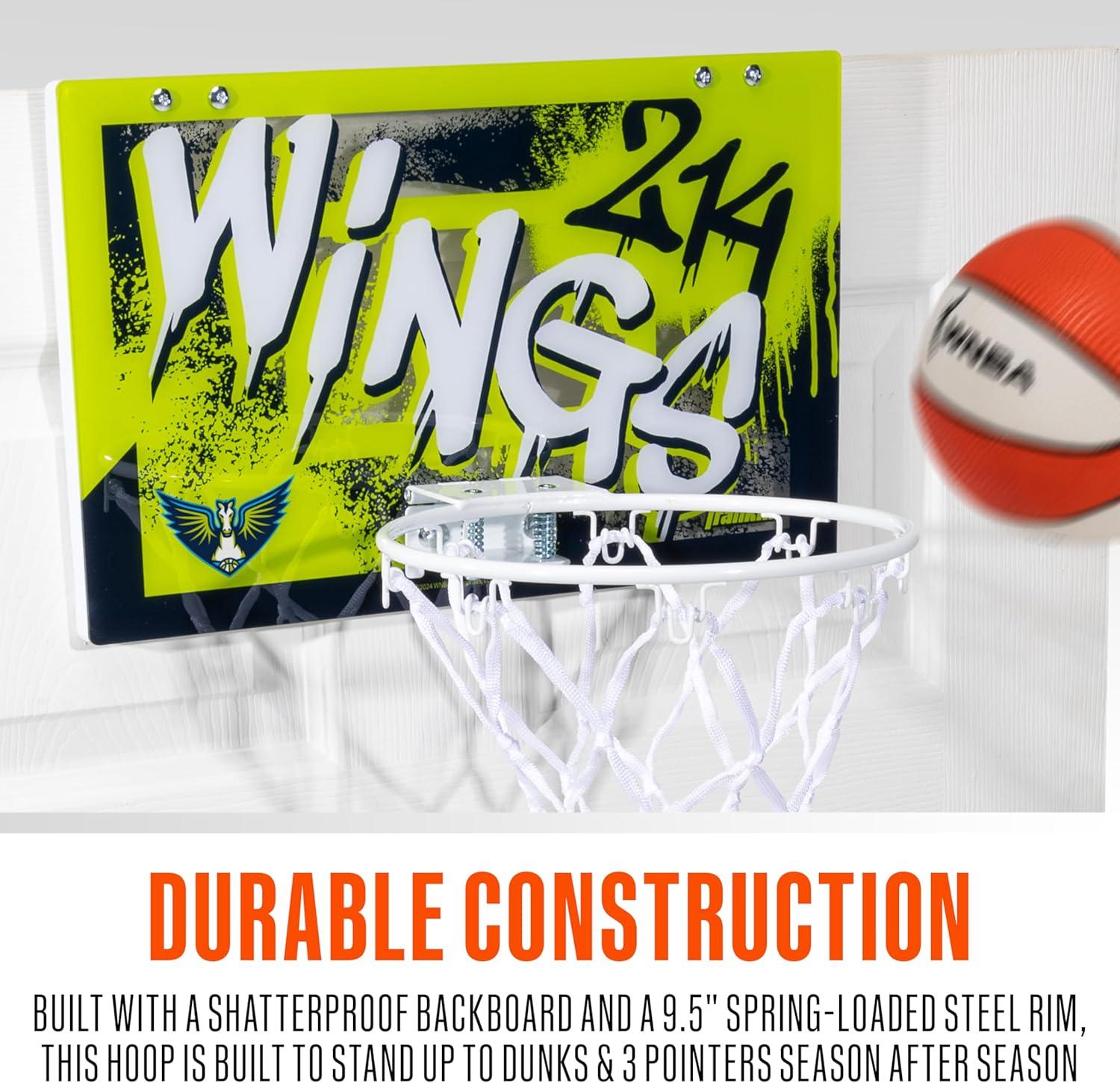 imageFranklin Sports WNBA Team Over The Door Basketball Hoops Kids Indoor Mini Basketball Hoop Ball Set WNBA Fan Mini HoopsDallas Wings