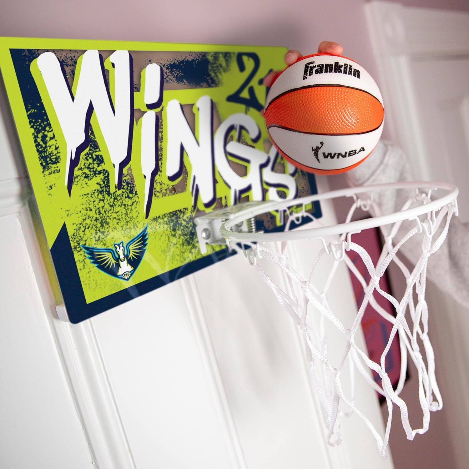 imageFranklin Sports WNBA Team Over The Door Basketball Hoops Kids Indoor Mini Basketball Hoop Ball Set WNBA Fan Mini HoopsDallas Wings