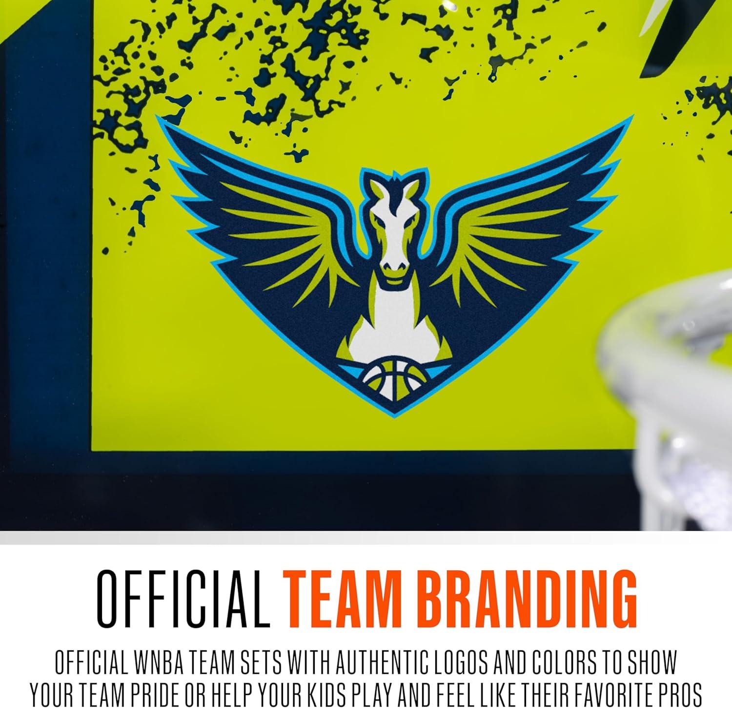 imageFranklin Sports WNBA Team Over The Door Basketball Hoops Kids Indoor Mini Basketball Hoop Ball Set WNBA Fan Mini HoopsDallas Wings