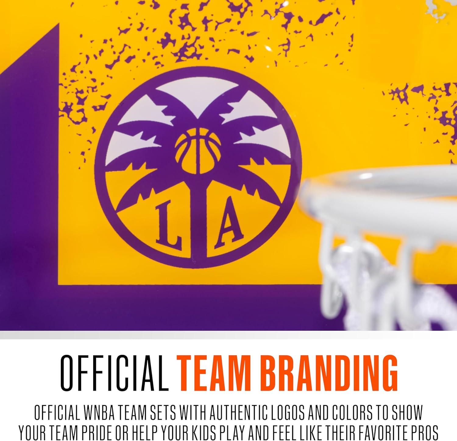 imageFranklin Sports WNBA Team Over The Door Basketball Hoops Kids Indoor Mini Basketball Hoop Ball Set WNBA Fan Mini HoopsLA Sparks