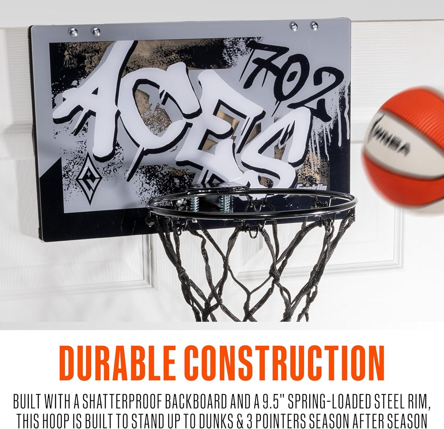 imageFranklin Sports WNBA Team Over The Door Basketball Hoops Kids Indoor Mini Basketball Hoop Ball Set WNBA Fan Mini HoopsLas Vegas Aces