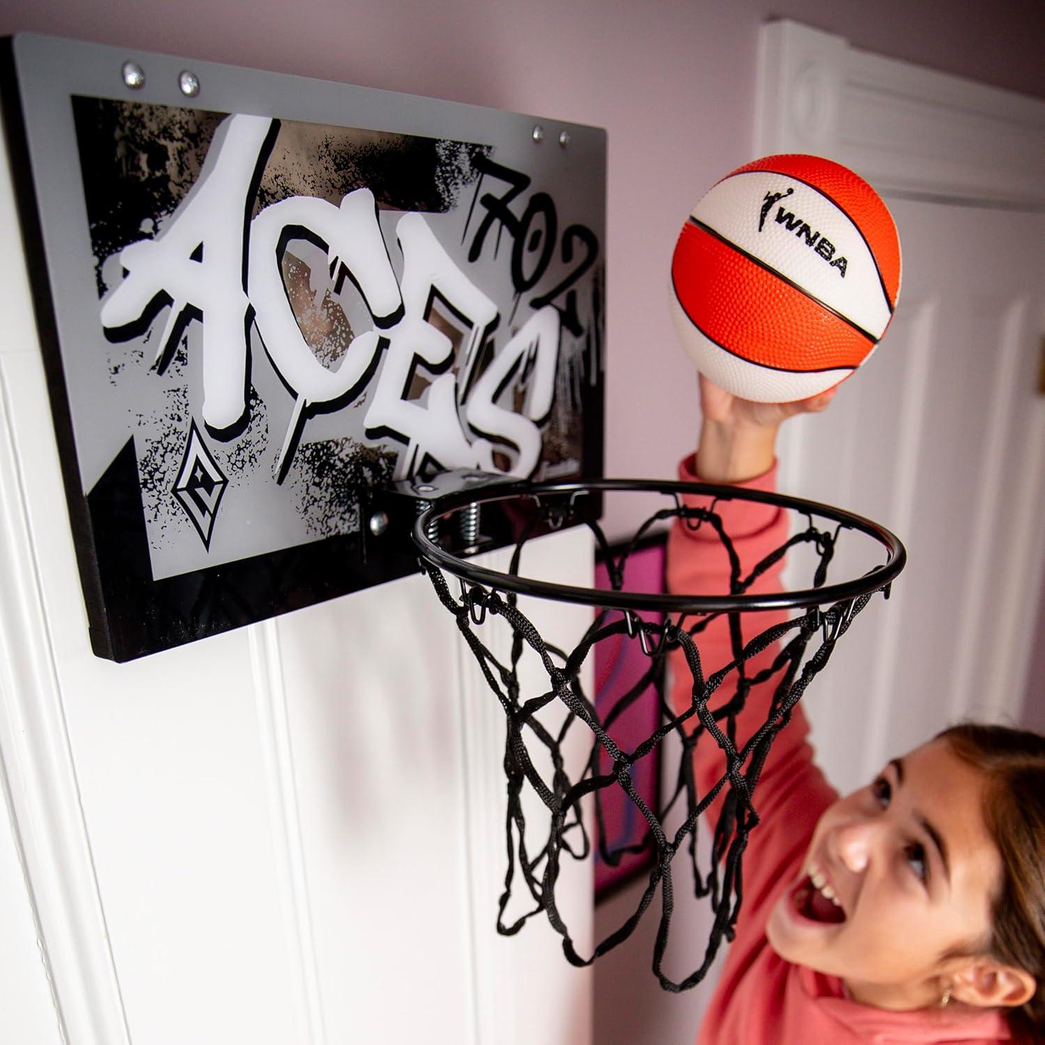 imageFranklin Sports WNBA Team Over The Door Basketball Hoops Kids Indoor Mini Basketball Hoop Ball Set WNBA Fan Mini HoopsLas Vegas Aces