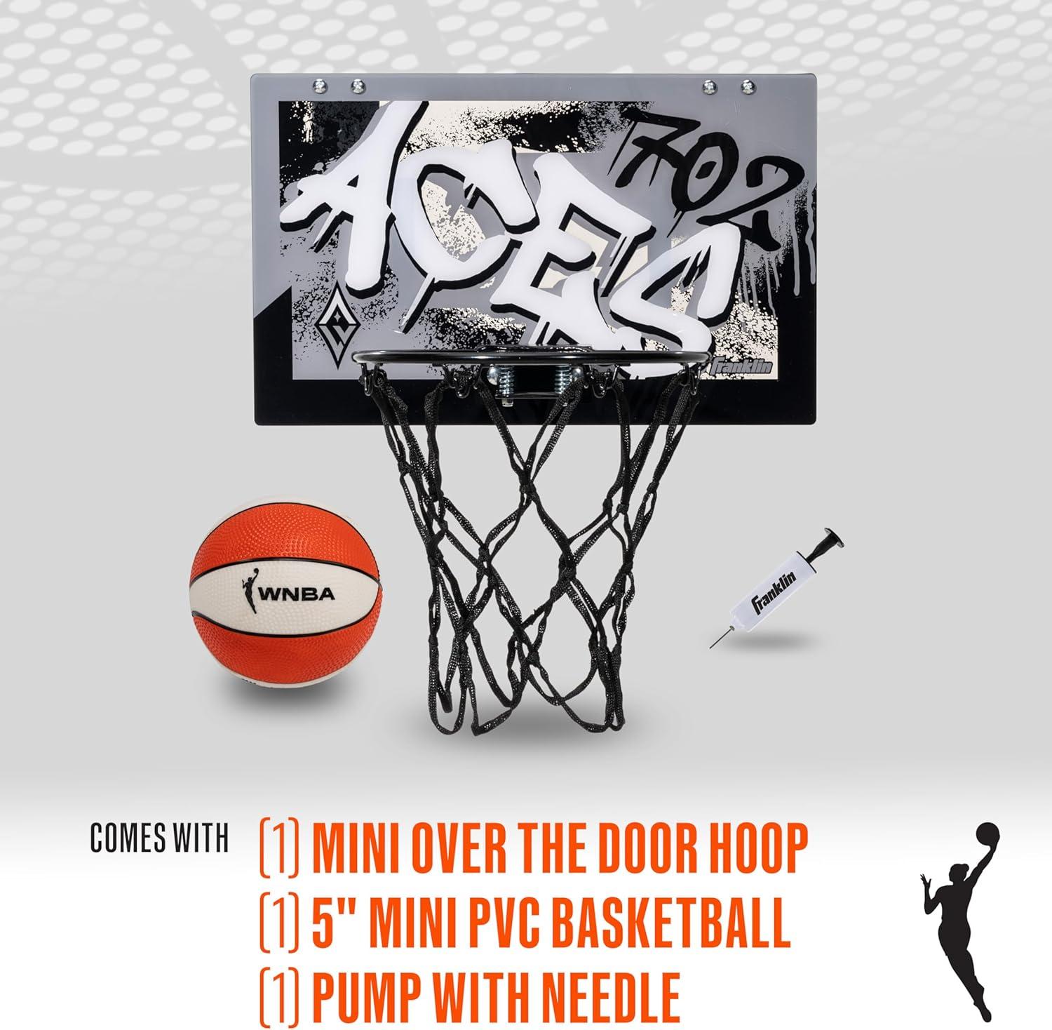 imageFranklin Sports WNBA Team Over The Door Basketball Hoops Kids Indoor Mini Basketball Hoop Ball Set WNBA Fan Mini HoopsLas Vegas Aces