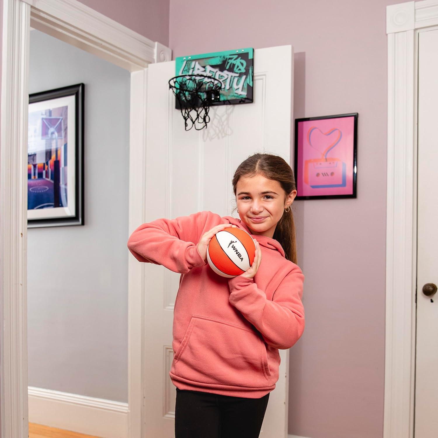 imageFranklin Sports WNBA Team Over The Door Basketball Hoops Kids Indoor Mini Basketball Hoop Ball Set WNBA Fan Mini HoopsNew York Liberty