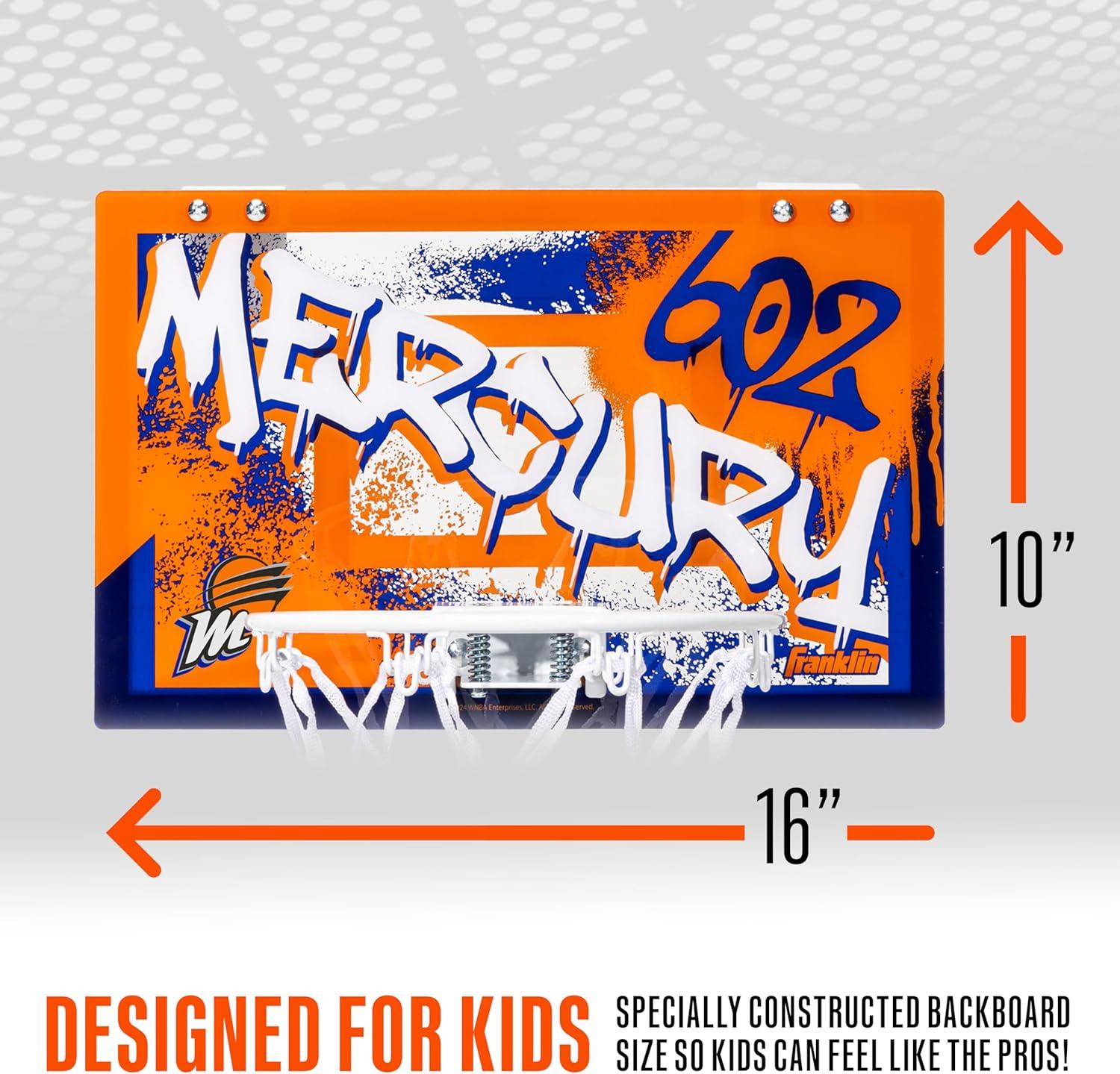 imageFranklin Sports WNBA Team Over The Door Basketball Hoops Kids Indoor Mini Basketball Hoop Ball Set WNBA Fan Mini HoopsPhoenix Mercury