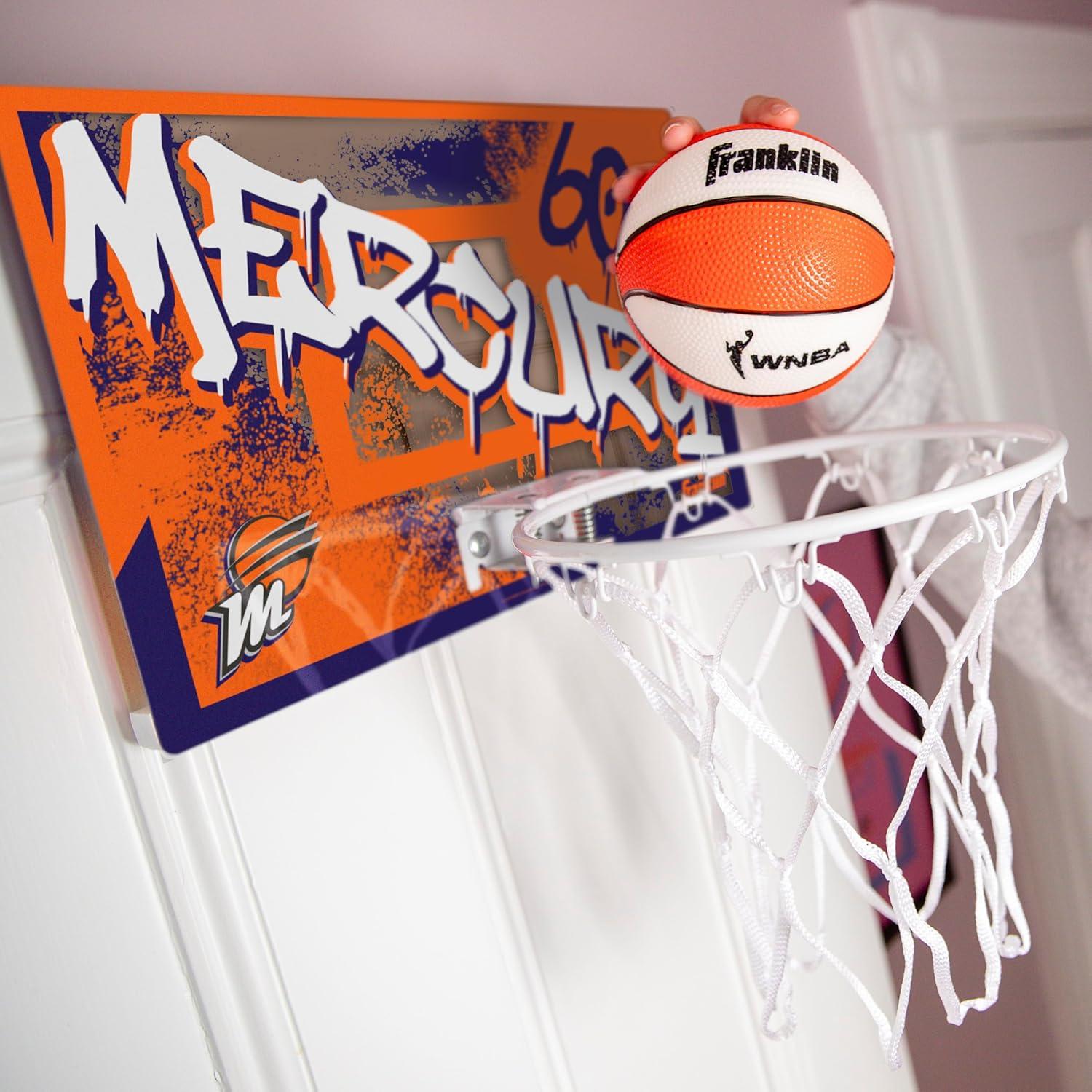 imageFranklin Sports WNBA Team Over The Door Basketball Hoops Kids Indoor Mini Basketball Hoop Ball Set WNBA Fan Mini HoopsPhoenix Mercury