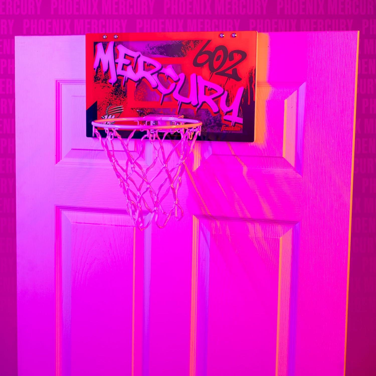 imageFranklin Sports WNBA Team Over The Door Basketball Hoops Kids Indoor Mini Basketball Hoop Ball Set WNBA Fan Mini HoopsPhoenix Mercury