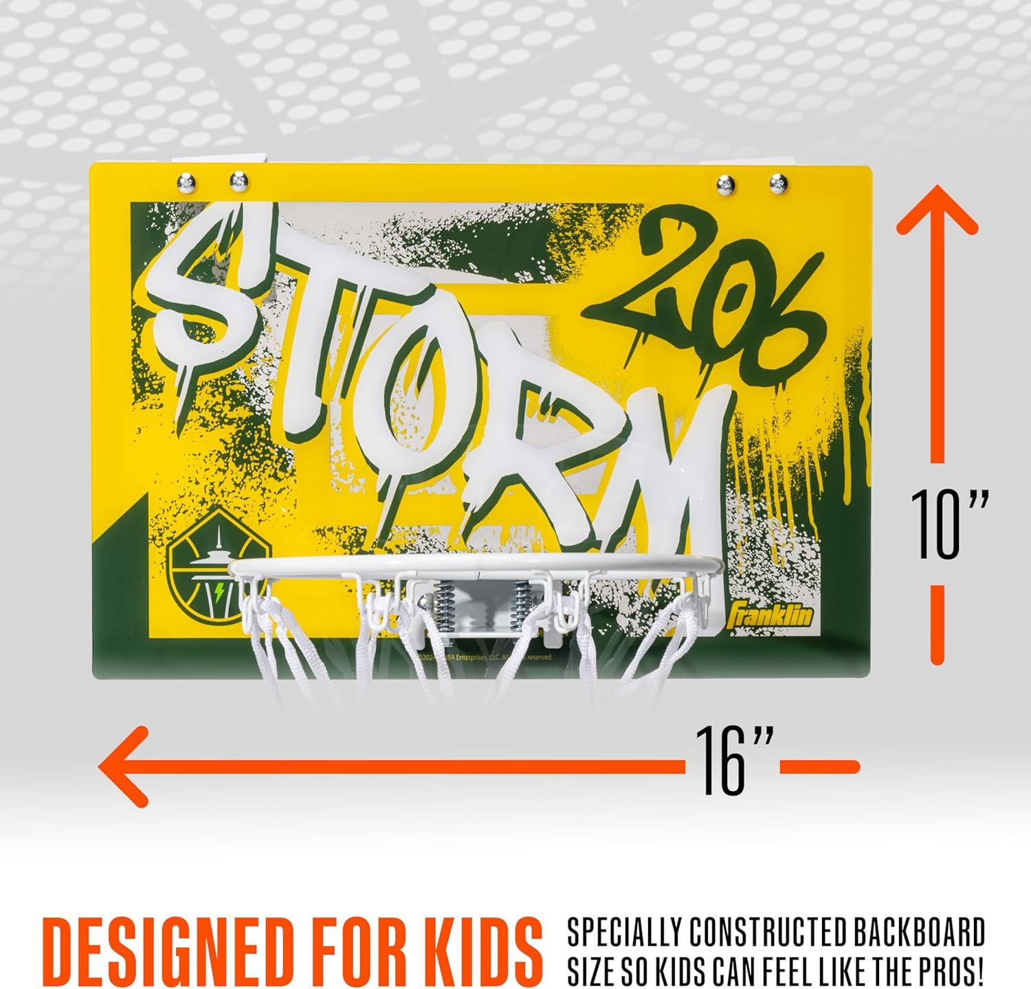 imageFranklin Sports WNBA Team Over The Door Basketball Hoops Kids Indoor Mini Basketball Hoop Ball Set WNBA Fan Mini HoopsSeattle Storm