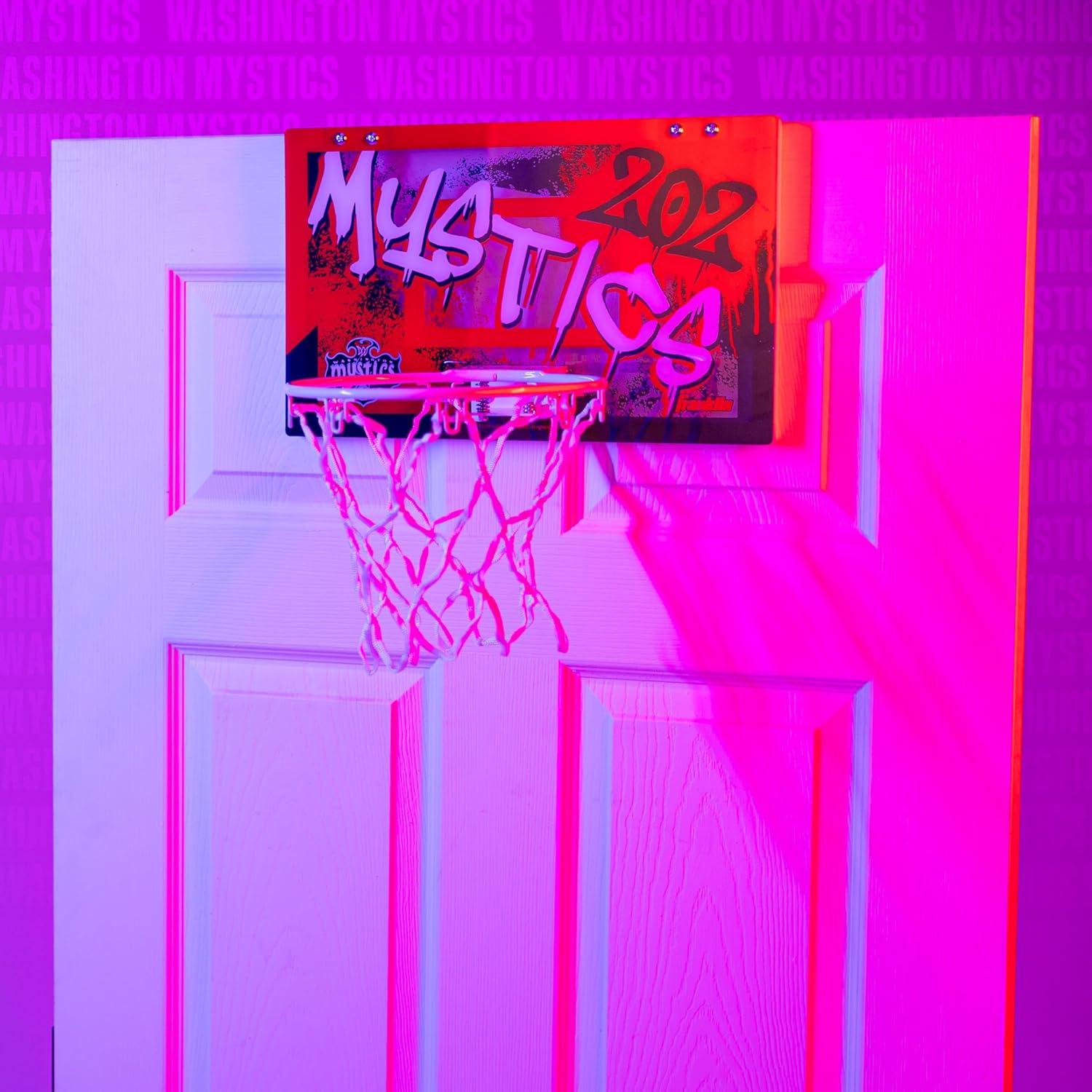 imageFranklin Sports WNBA Team Over The Door Basketball Hoops Kids Indoor Mini Basketball Hoop Ball Set WNBA Fan Mini HoopsWashington Mystics