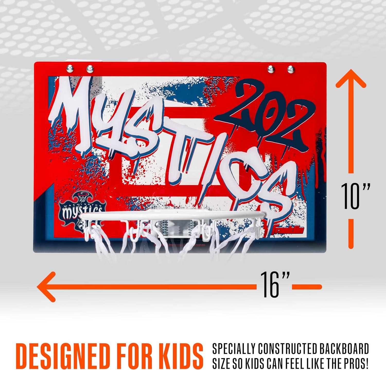 imageFranklin Sports WNBA Team Over The Door Basketball Hoops Kids Indoor Mini Basketball Hoop Ball Set WNBA Fan Mini HoopsWashington Mystics