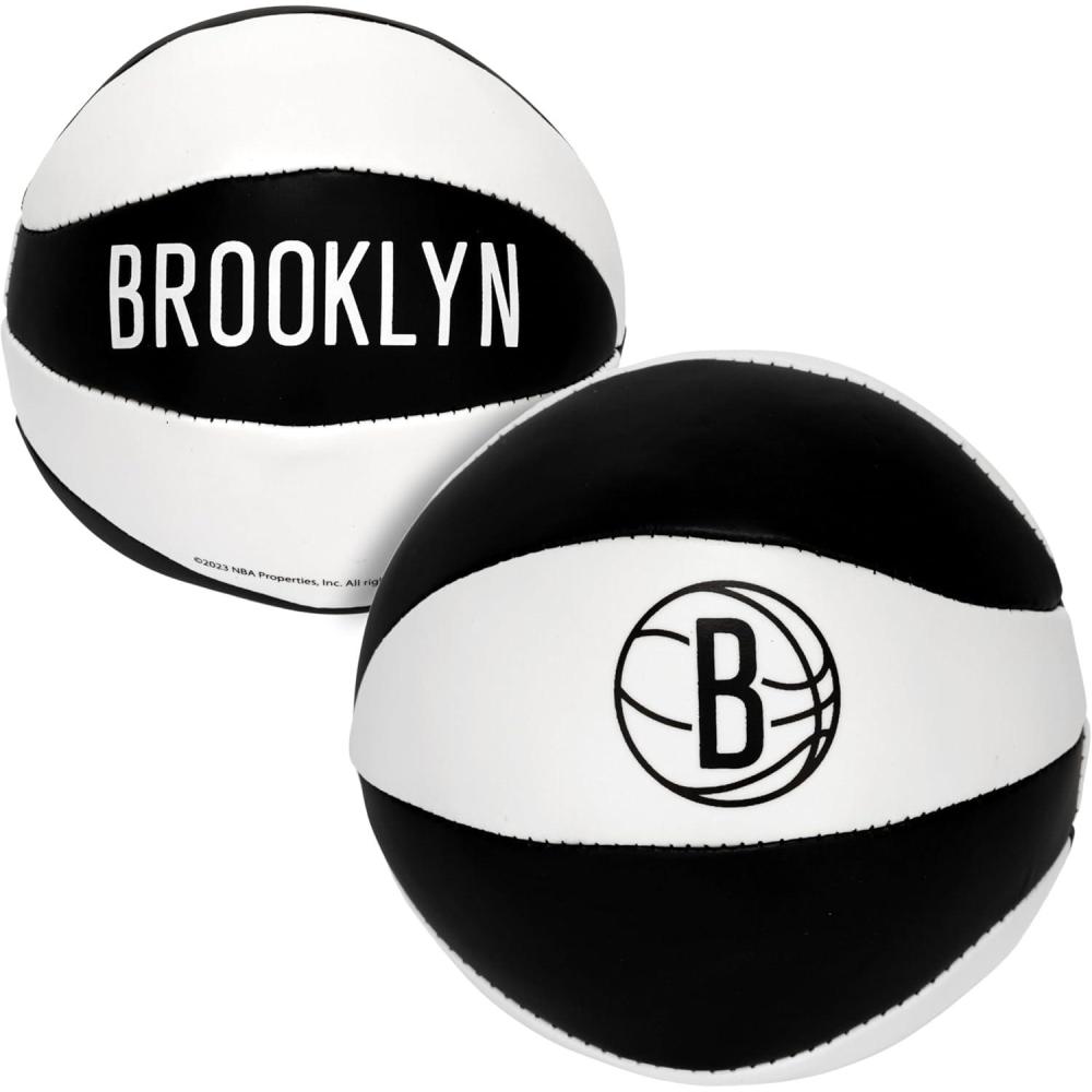 imageFranklin Sports NBA Toy Basketballs 2 Pack of Kids Soft Mini Basketballs for Over The Door Indoor Hoops NBA Fan ShopBrooklyn Nets