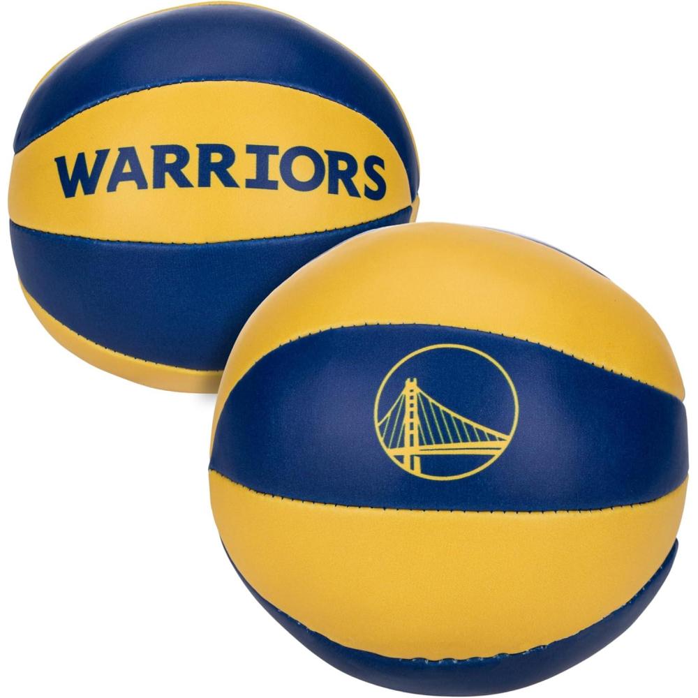 imageFranklin Sports NBA Toy Basketballs 2 Pack of Kids Soft Mini Basketballs for Over The Door Indoor Hoops NBA Fan ShopGolden State Warriors