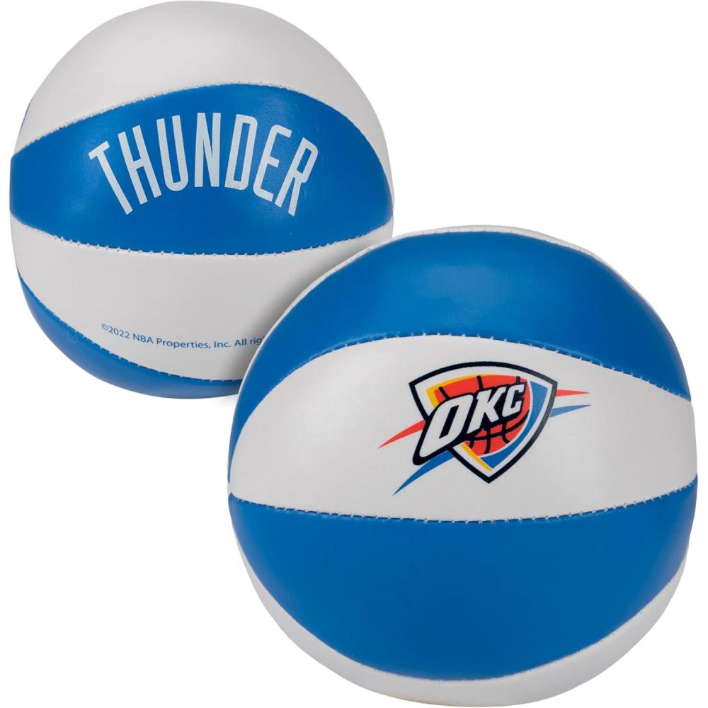 imageFranklin Sports NBA Toy Basketballs 2 Pack of Kids Soft Mini Basketballs for Over The Door Indoor Hoops NBA Fan ShopOklahoma City Thunder