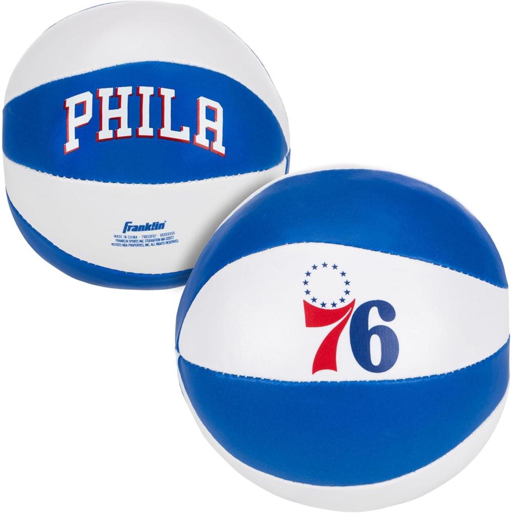 imageFranklin Sports NBA Toy Basketballs  2 Pack of Kids Soft Mini Basketballs for Over The Door  Indoor Hoops  NBA Fan ShopPhiladelphia 76ers