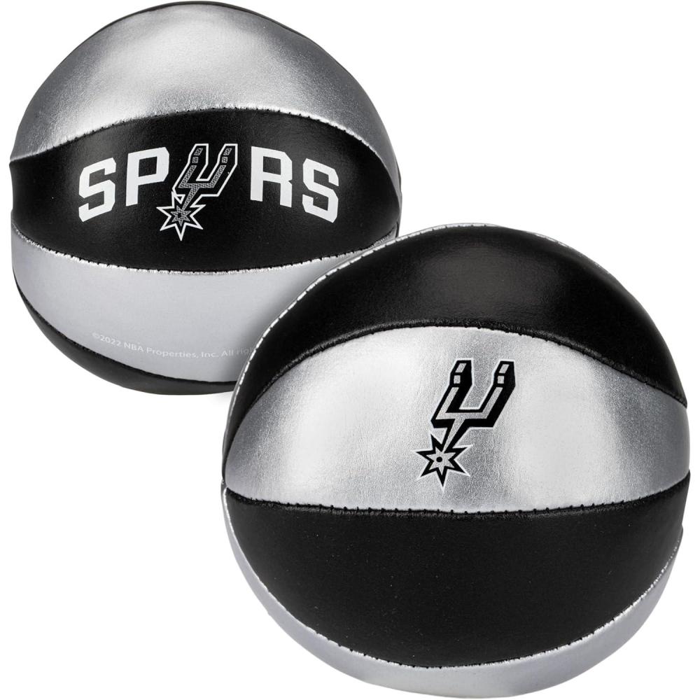 imageFranklin Sports NBA Toy Basketballs 2 Pack of Kids Soft Mini Basketballs for Over The Door Indoor Hoops NBA Fan ShopSan Antonio Spurs