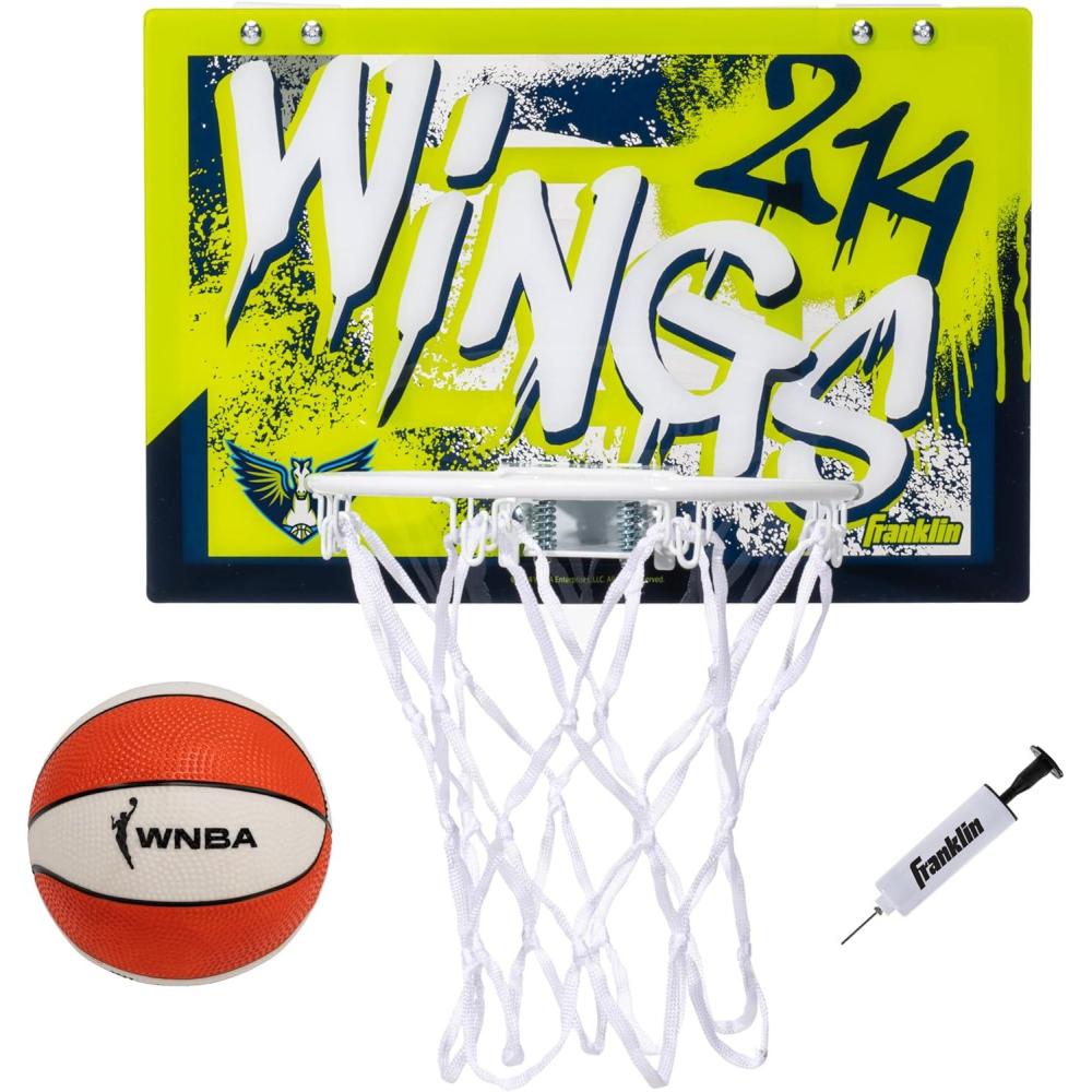 imageFranklin Sports WNBA Team Over The Door Basketball Hoops  Kids Indoor Mini Basketball Hoop  Ball Set  WNBA Fan Mini HoopsDallas Wings
