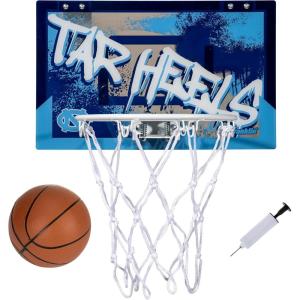 Franklin Sports NCAA Over The Door Basketball Hoop – Kids Indoor Basketball Hoop with Basketball – NCAA Fan Shop Mini Hoop for Bedroom + Office – Over The Door Mini Hoop(North Carolina Tarheels)