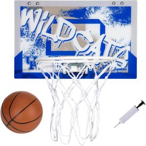 Franklin Sports NCAA Over The Door Basketball Hoop – Kids Indoor Basketball Hoop with Basketball – NCAA Fan Shop Mini Hoop for Bedroom + Office – Over The Door Mini Hoop(Kentucky Wildcats)