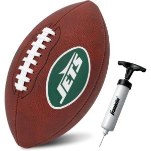 Franklin Sports NFL New York Jets Football – Youth Junior Size Football for Kids – Official NFL Team Logo + Colors Youth Ball – Kids Fan Shop Ball