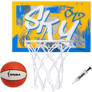 Franklin Sports WNBA Team Over The Door Basketball Hoops – Kids Indoor Mini Basketball Hoop + Ball Set – WNBA Fan Mini Hoops(Chicago Sky)