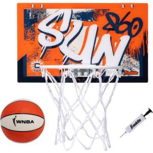 Franklin Sports WNBA Team Over The Door Basketball Hoops – Kids Indoor Mini Basketball Hoop + Ball Set – WNBA Fan Mini Hoops(Connecticut Sun)