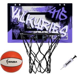 Franklin Sports WNBA Team Over The Door Basketball Hoops – Kids Indoor Mini Basketball Hoop + Ball Set – WNBA Fan Mini Hoops(Golden State Valkyries)
