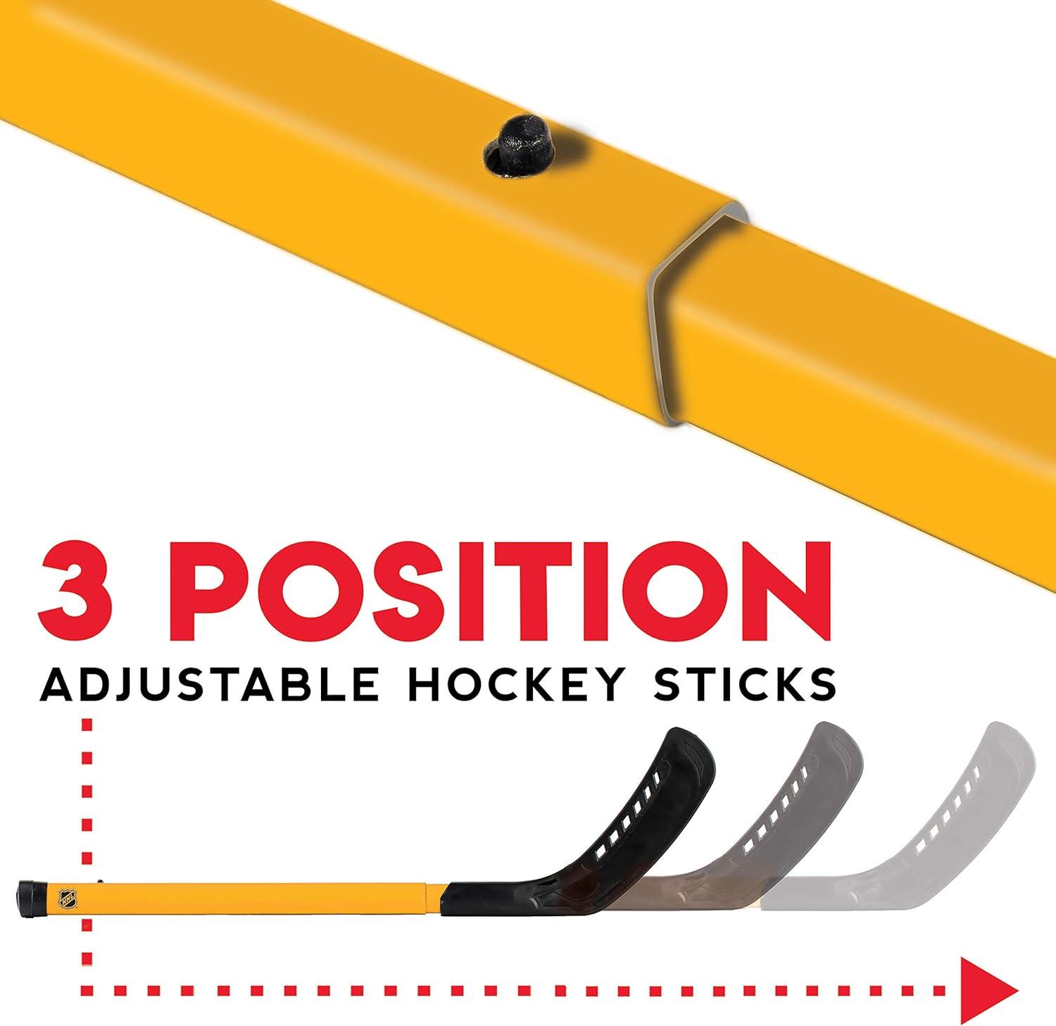 imageFranklin Sports Mini Hockey Goal Set NHL Light Up Knee Hockey Goal and Stick Set with Hockey Ball Perfect for Indoor Floor Hockey and Knee Hockey Red 36quotL x 36quotW x 24quotH
