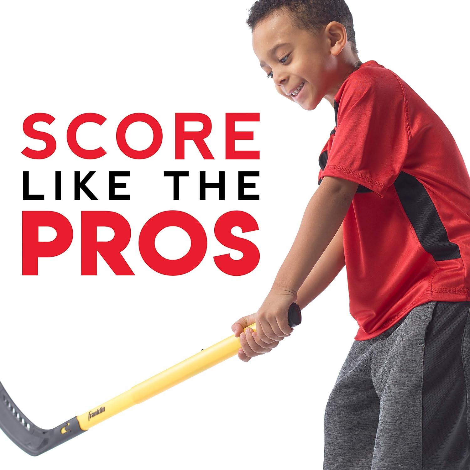 imageFranklin Sports Mini Hockey Goal Set NHL Light Up Knee Hockey Goal and Stick Set with Hockey Ball Perfect for Indoor Floor Hockey and Knee Hockey Red 36quotL x 36quotW x 24quotH