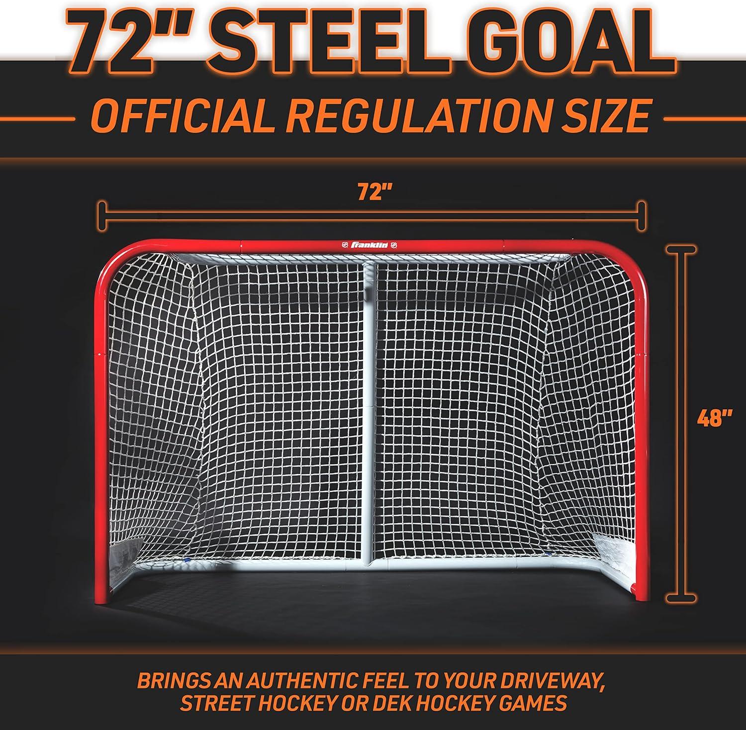 imageFranklin Sports NHL Street Hockey Goals Outdoor Steel Street Roller Hockey Nets 72quot x 48quotRedWhite