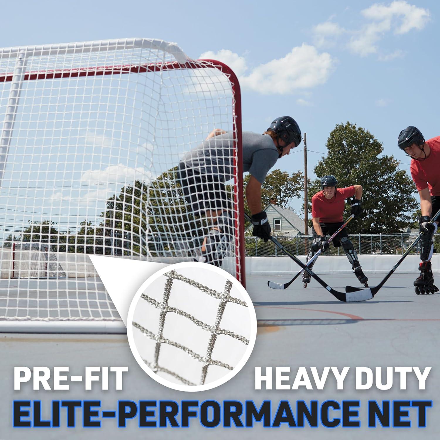 imageFranklin Sports NHL Street Hockey Goals Outdoor Steel Street Roller Hockey Nets 72quot x 48quotRedWhite
