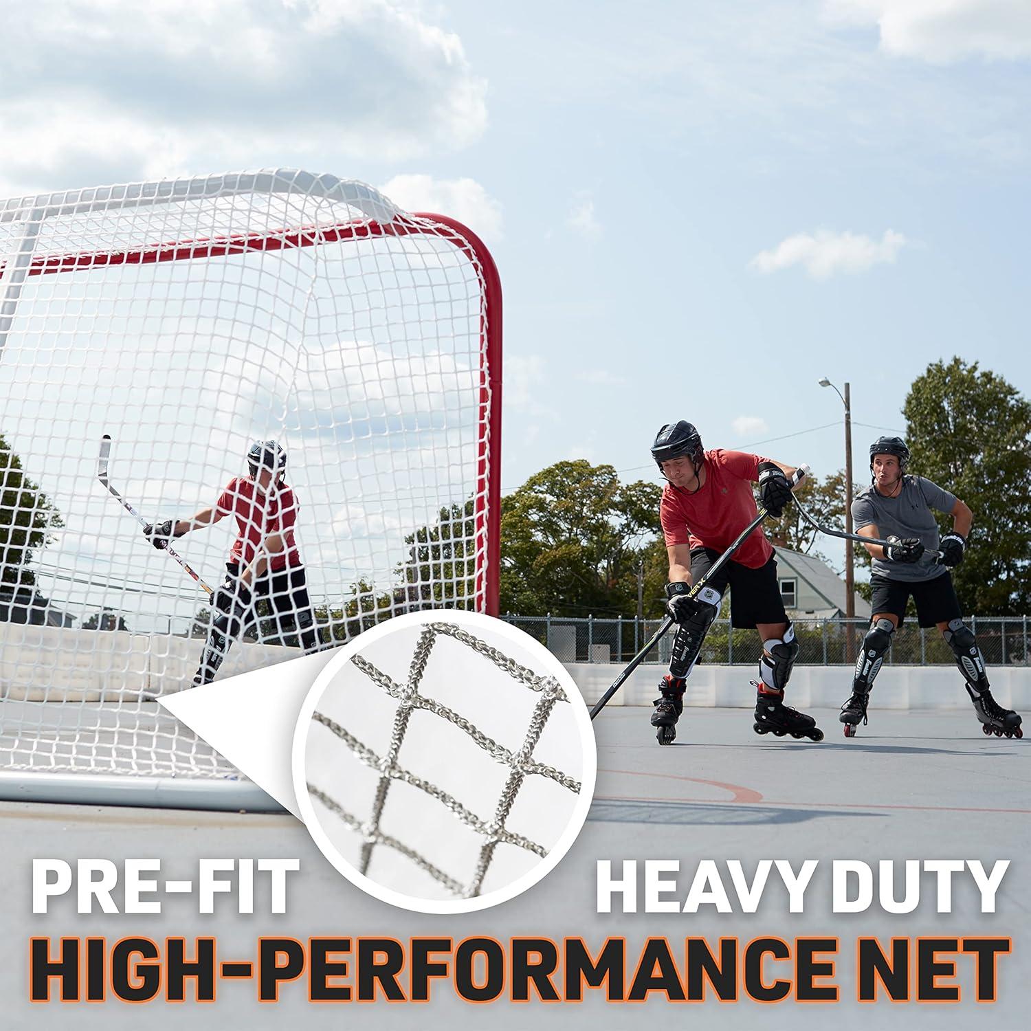 imageFranklin Sports NHL Street Hockey Goals Outdoor Steel Street Roller Hockey Nets 72quot x 48quotRedWhite
