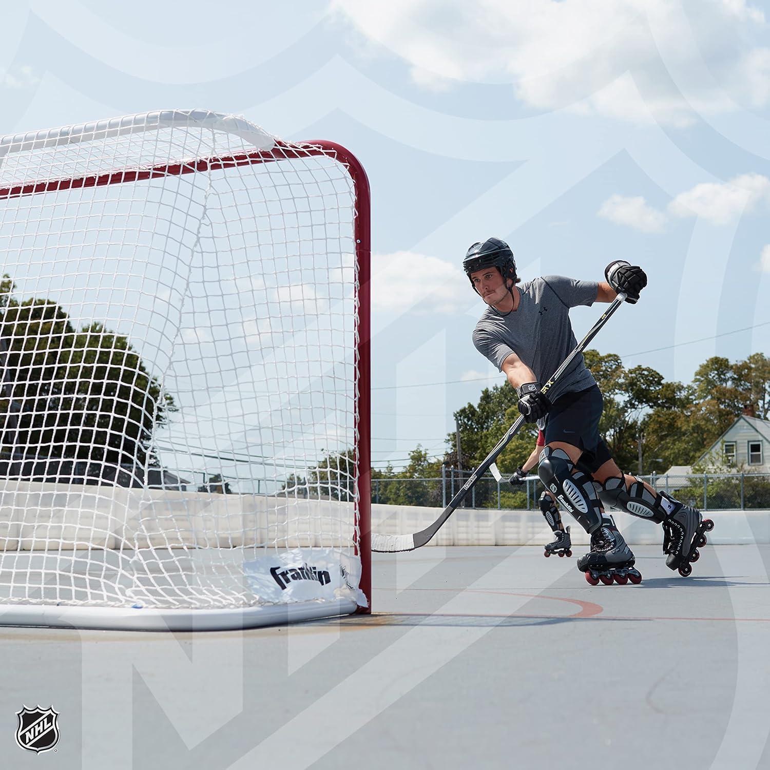 imageFranklin Sports NHL Street Hockey Goals Outdoor Steel Street Roller Hockey Nets 72quot x 48quotRedWhite