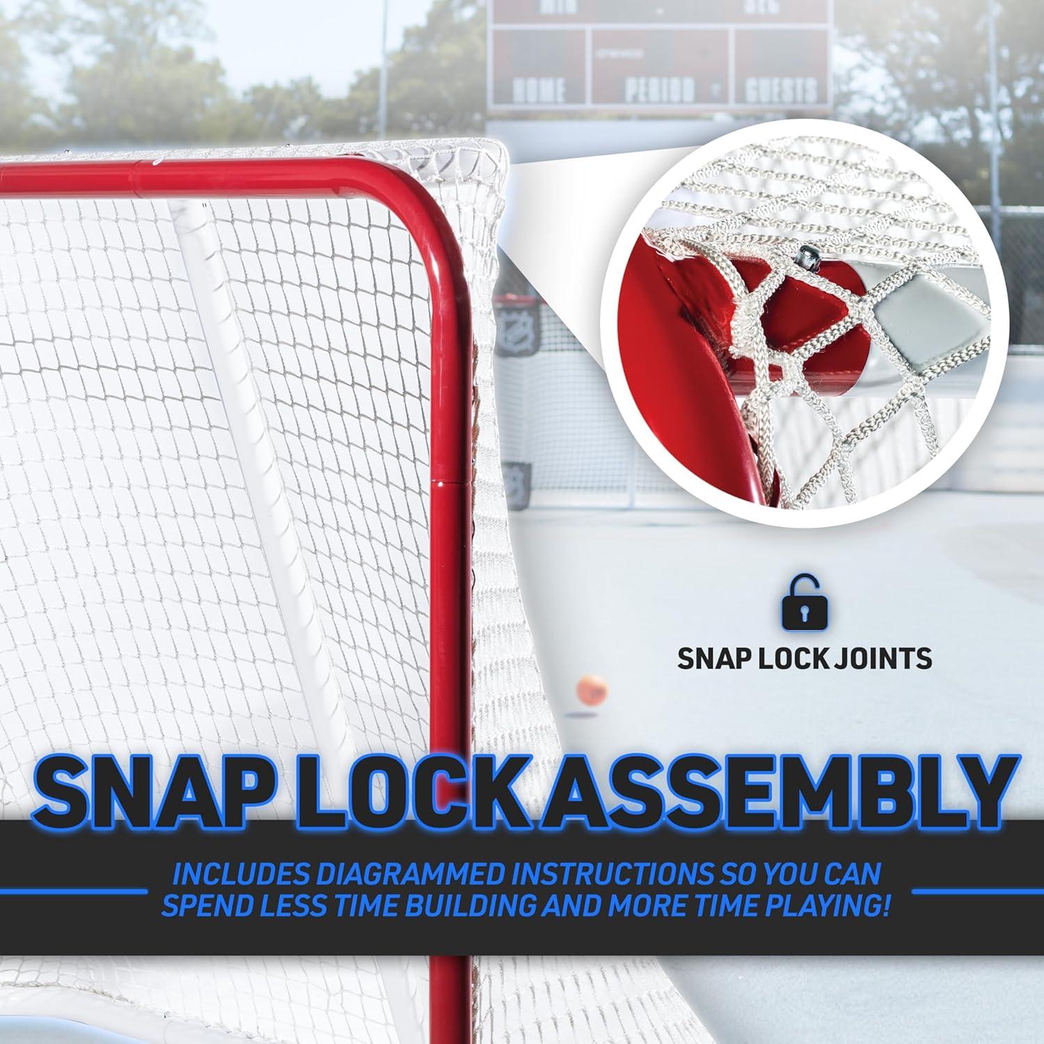 imageFranklin Sports NHL Street Hockey Goals Outdoor Steel Street Roller Hockey Nets 72quot x 48quotRedWhite