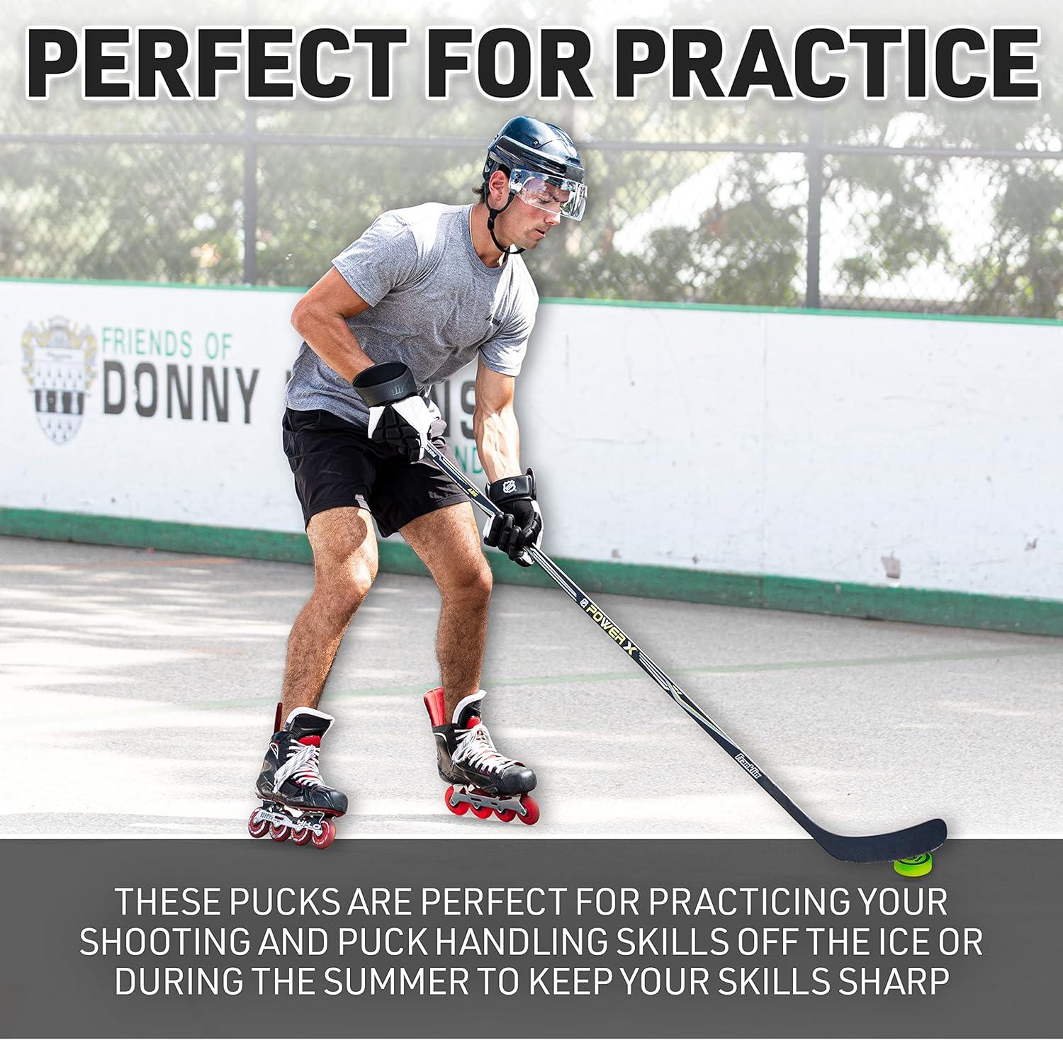 imageFranklin Sports NHL Street Hockey Puck No Bounce Outdoor Street Roller Hockey Puck Official Size for Kids Adult Games 1 ampamp 3 PacksMulti