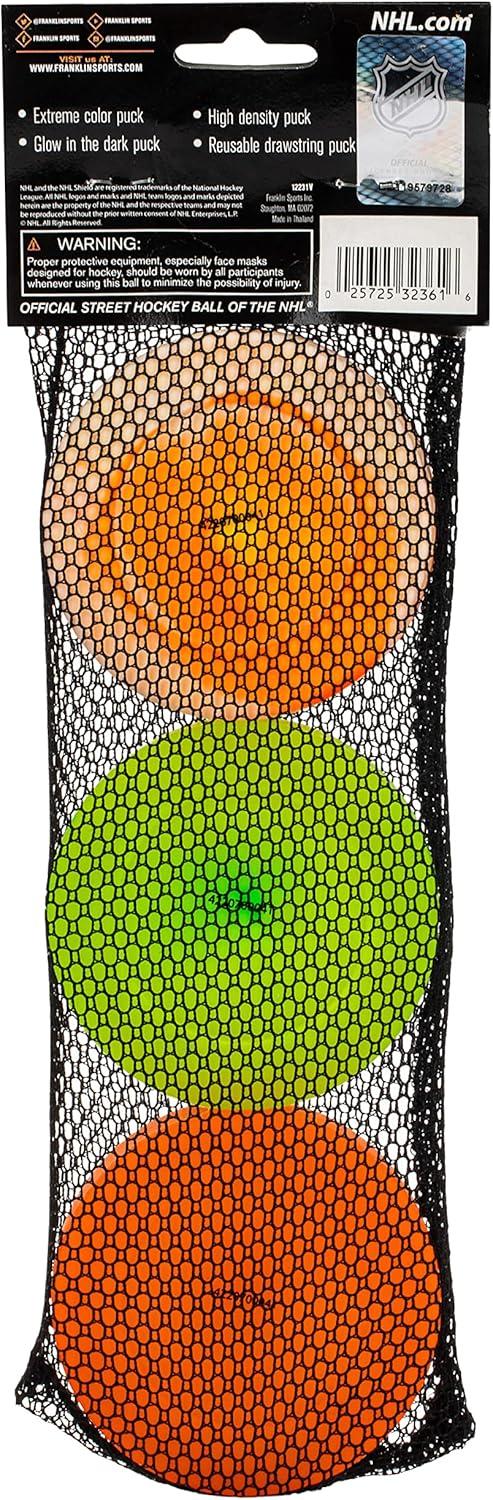 imageFranklin Sports NHL Street Hockey Puck No Bounce Outdoor Street Roller Hockey Puck Official Size for Kids Adult Games 1 ampamp 3 PacksMulti