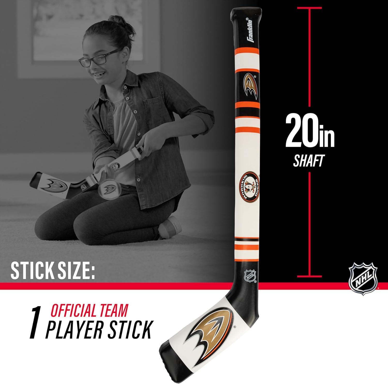imageFranklin Sports NHL Team Mini Soft Hockey Stick Set NHL Team Soft Foam Mini Hockey Stick and Ball Great Toy for KidsAnaheim Ducks 2
