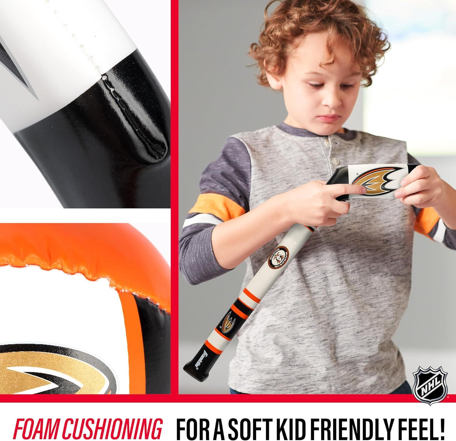 imageFranklin Sports NHL Team Mini Soft Hockey Stick Set NHL Team Soft Foam Mini Hockey Stick and Ball Great Toy for KidsAnaheim Ducks 2