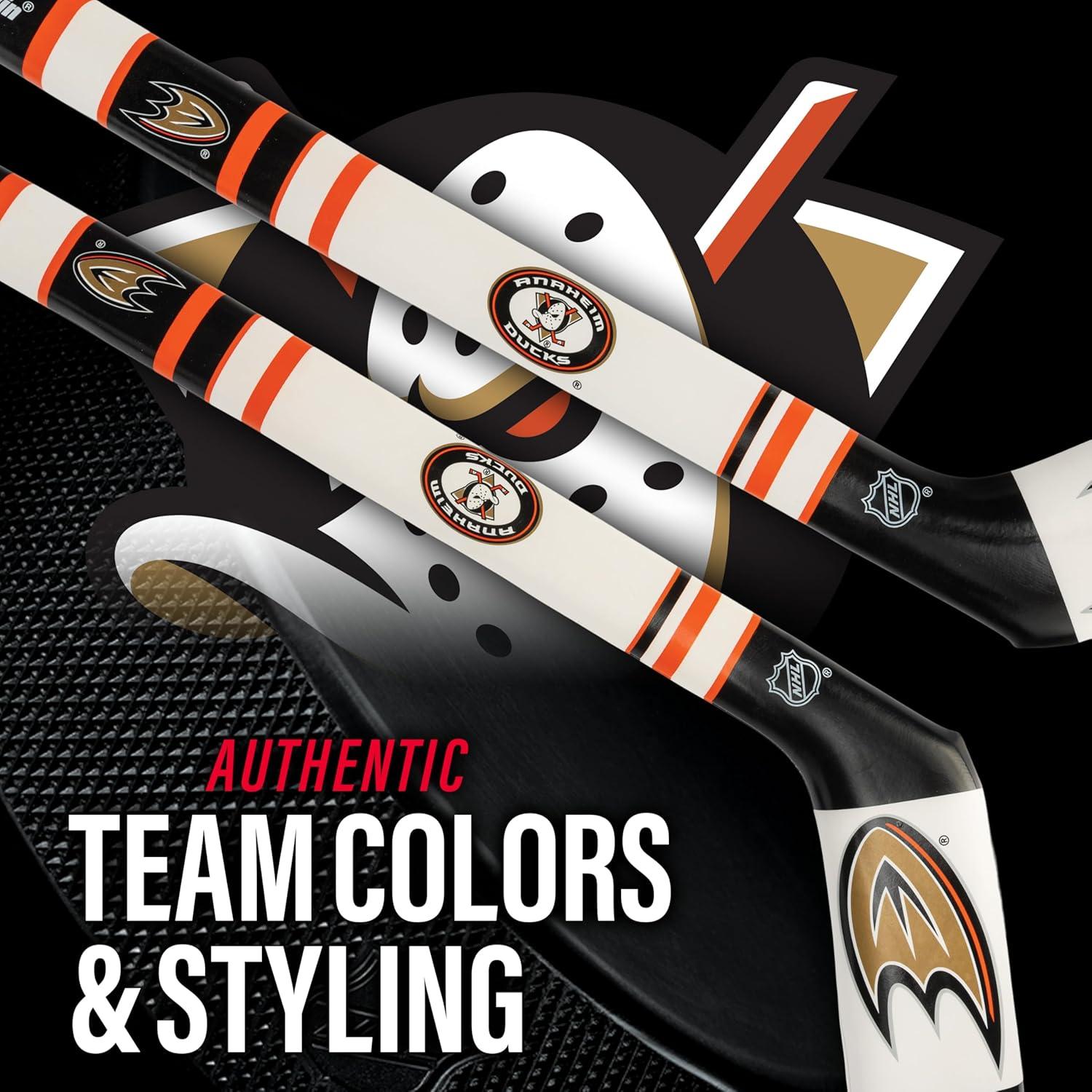 imageFranklin Sports NHL Team Mini Soft Hockey Stick Set NHL Team Soft Foam Mini Hockey Stick and Ball Great Toy for KidsAnaheim Ducks 2