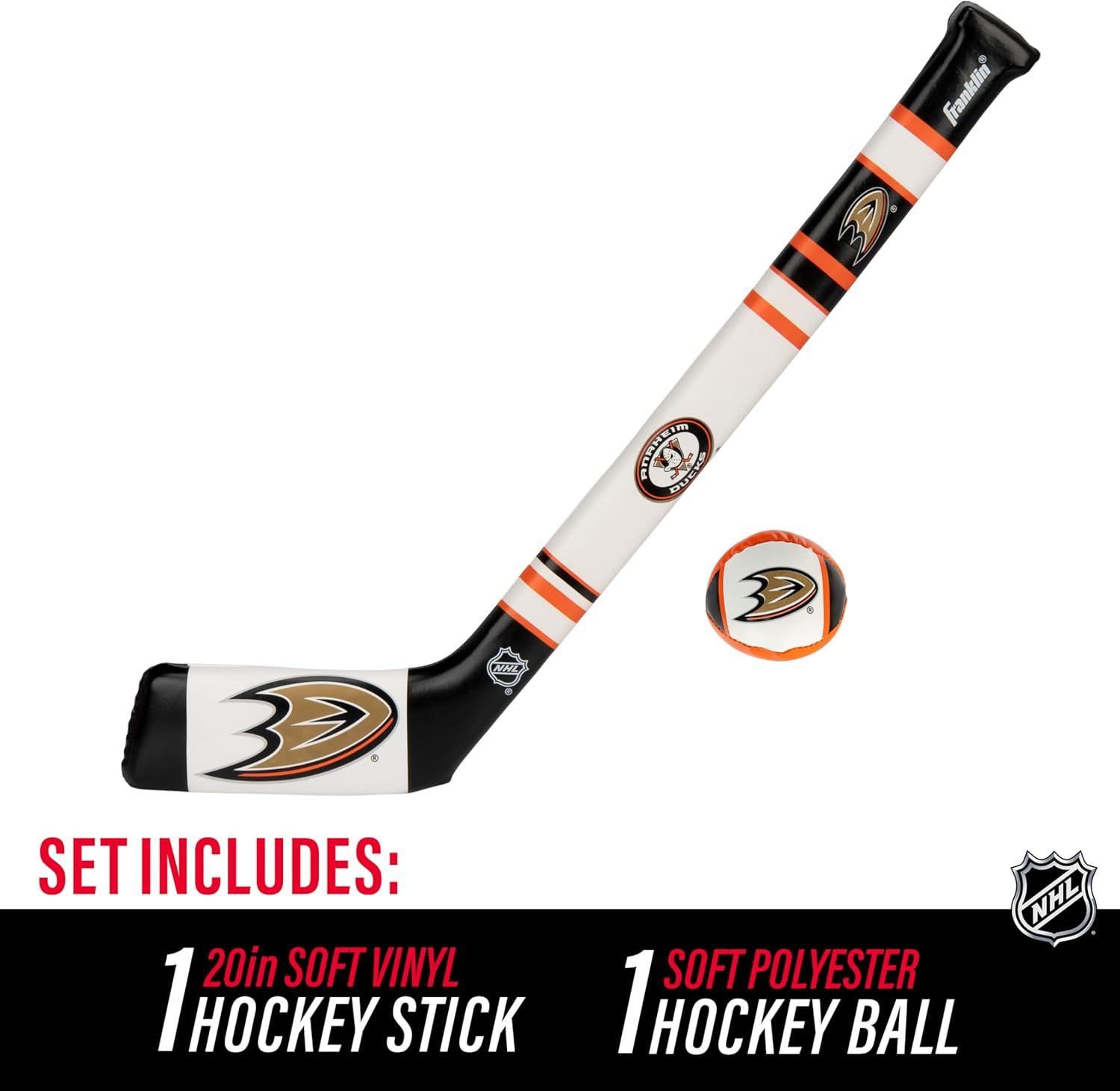 imageFranklin Sports NHL Team Mini Soft Hockey Stick Set NHL Team Soft Foam Mini Hockey Stick and Ball Great Toy for KidsAnaheim Ducks 2