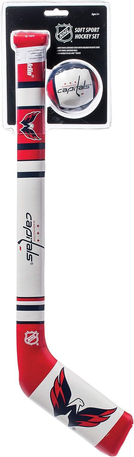 imageFranklin Sports NHL Team Mini Soft Hockey Stick Set NHL Team Soft Foam Mini Hockey Stick and Ball Great Toy for KidsWashington Capitals
