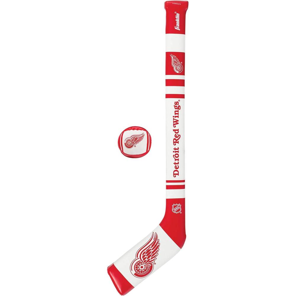 imageFranklin Sports NHL Team Mini Soft Hockey Stick Set  NHL Team Soft Foam Mini Hockey Stick and Ball  Great Toy for KidsDetroit Red Wings